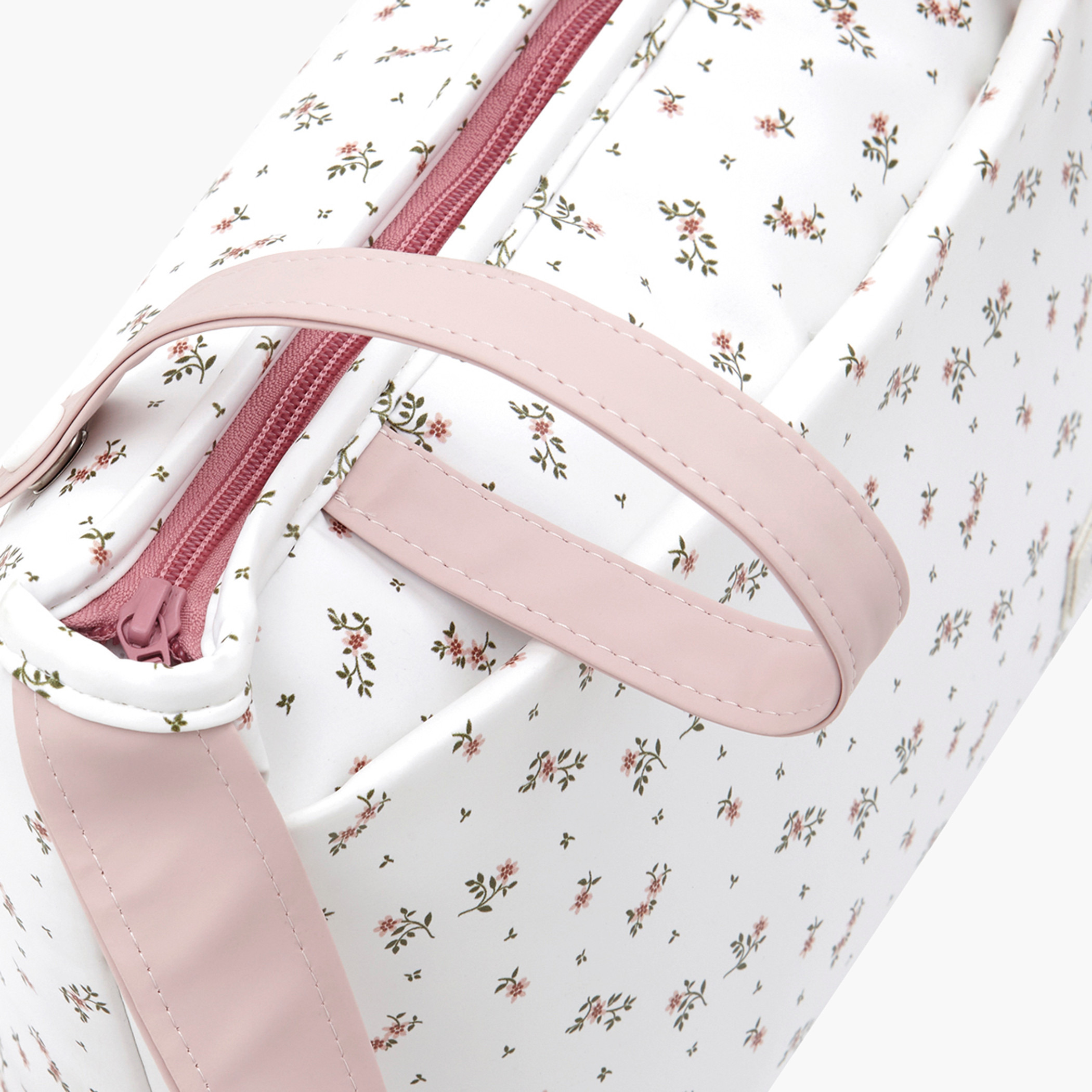 Cambrass Aura All-Over Floral Print Diaper Bag with Double Handle and Zip Closure-baby-diapering-diaperbags-image-4