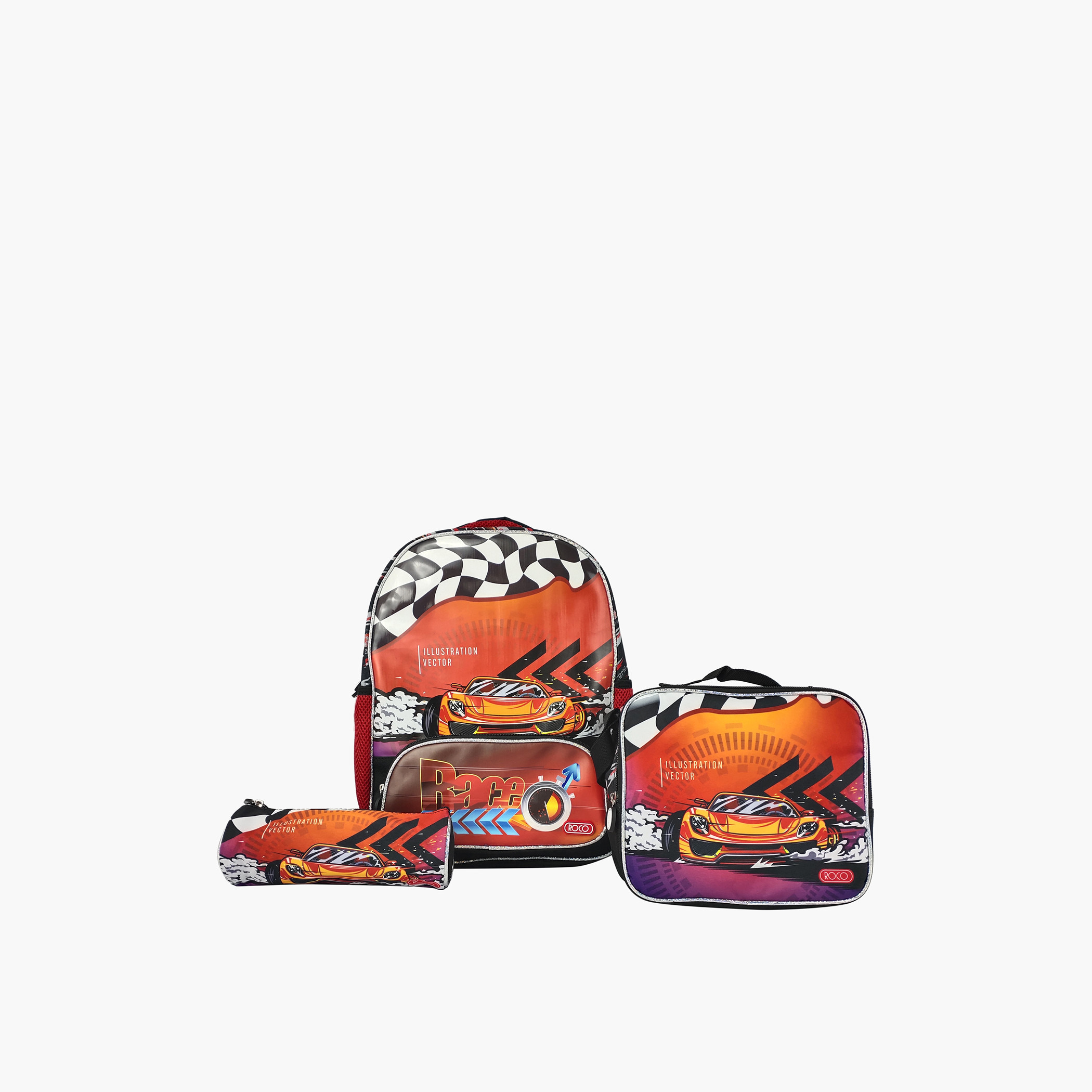 Roco Graphic Print 3-Piece Backpack Set - 16 inches-school-bagsandbackpacks-sets-image-1