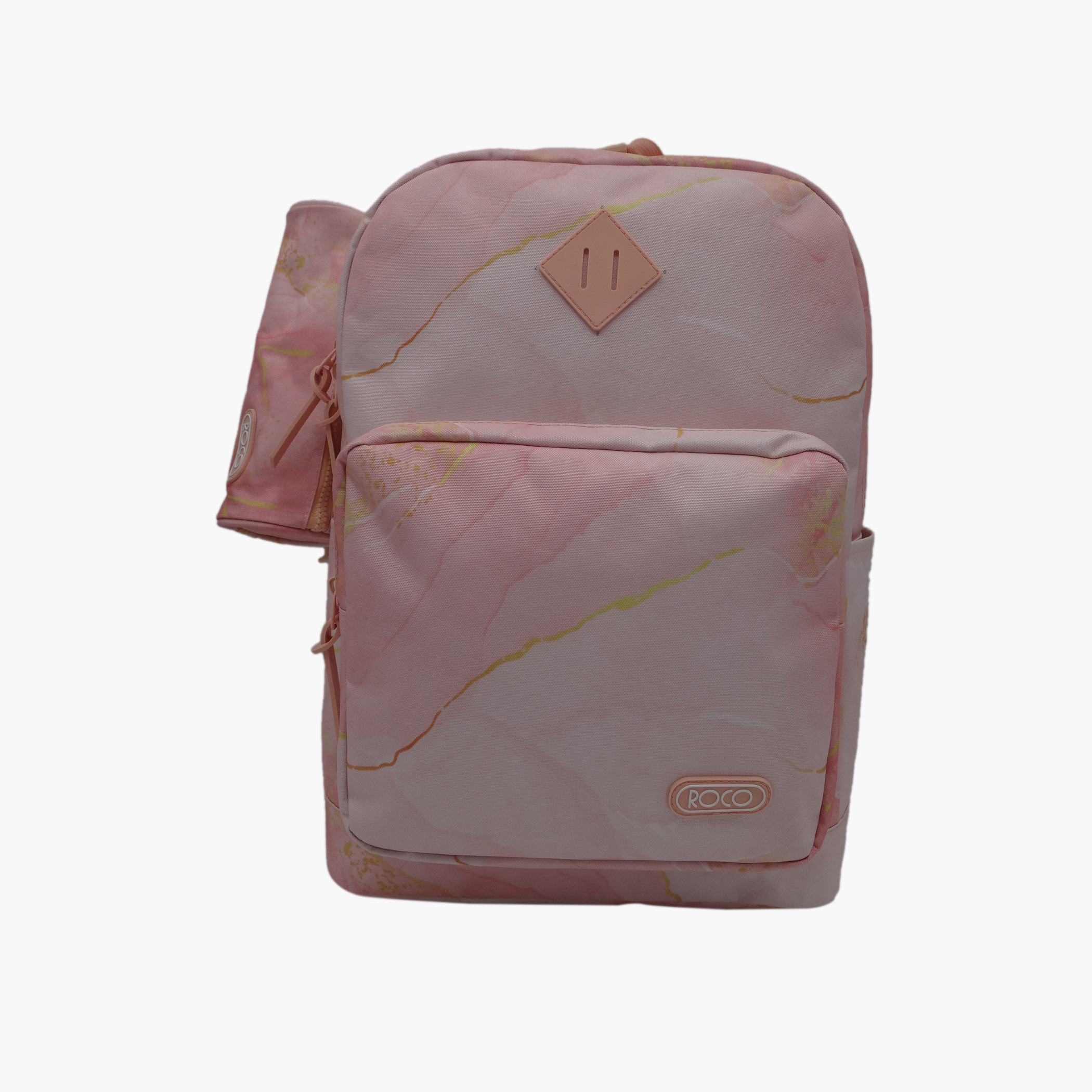 شنطة ظهر بطبعات رخامية مع مقلمة من روكو - 17 بوصة-school-bagsandbackpacks-backpacks-image-5