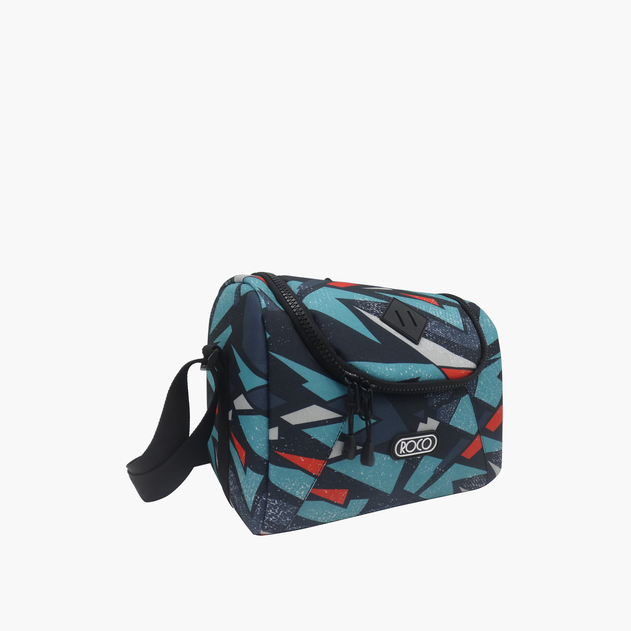 Roco Geometric Print Lunch Bag with Zip Closure-school-lunchessentials-lunchbags-image-2