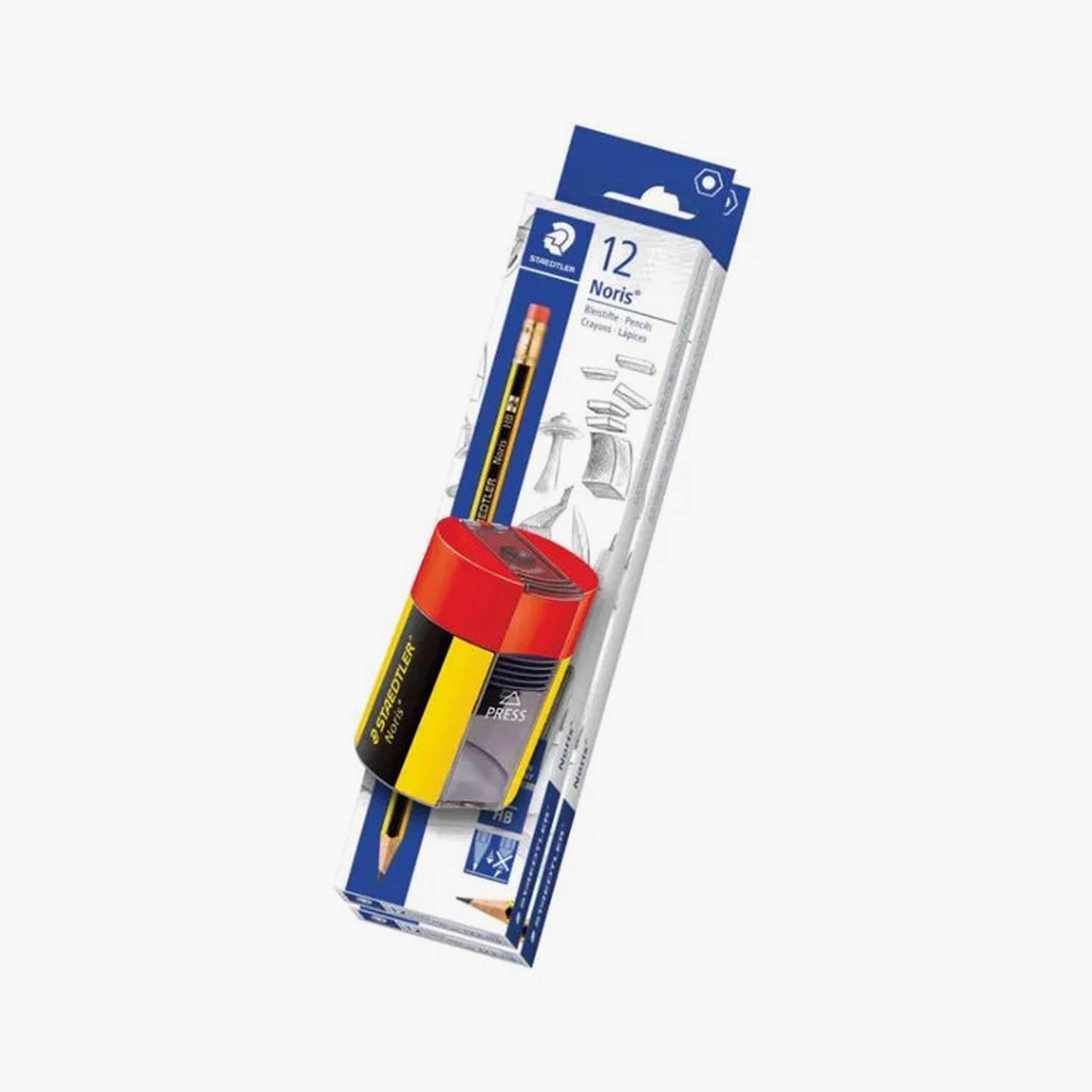 قلم ستيدلر نوريس HB مكون من قطعتين مع حوض مبراة نوريس-school-stationery-pensandpencils-image-2