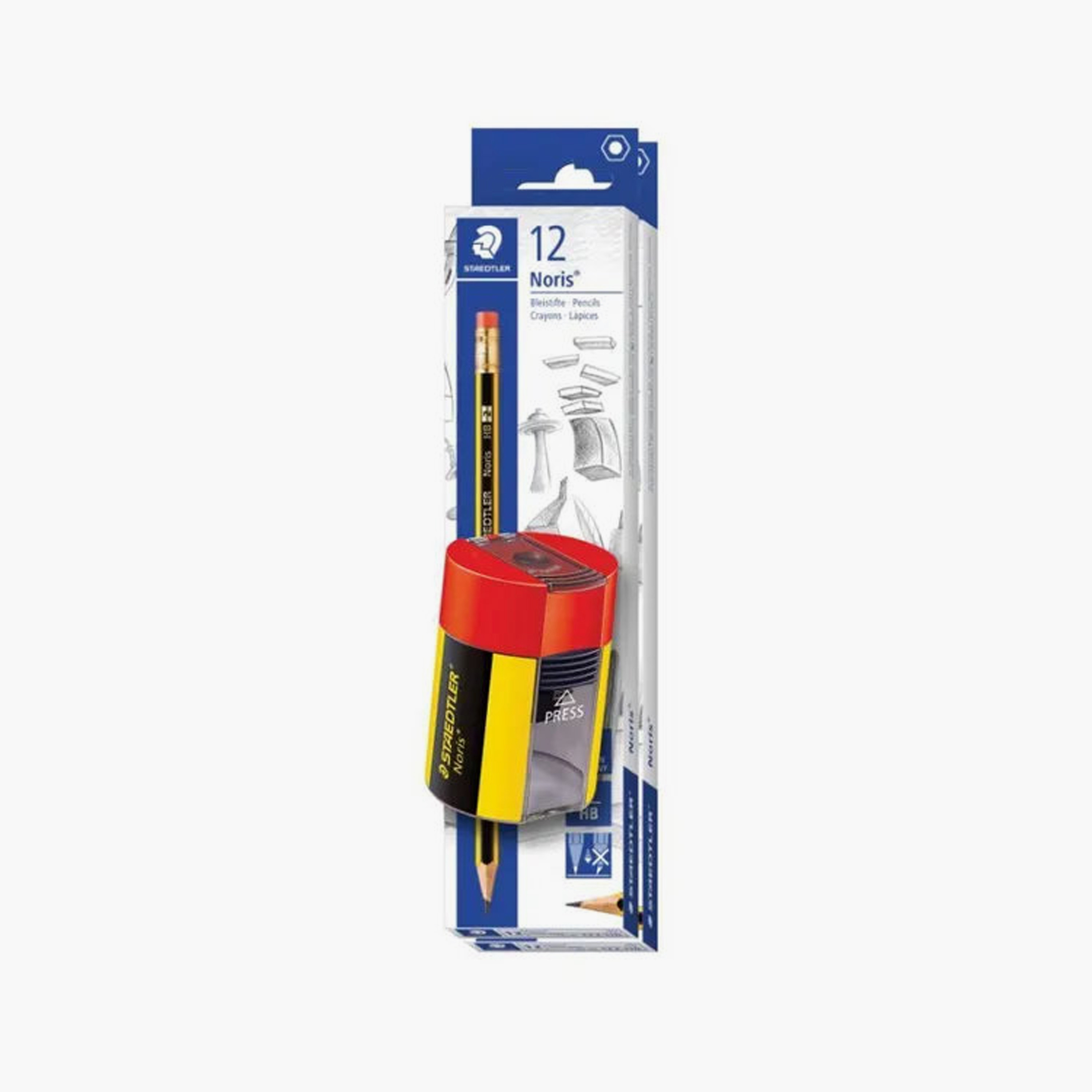 قلم ستيدلر نوريس HB مكون من قطعتين مع حوض مبراة نوريس-school-stationery-pensandpencils-image-3