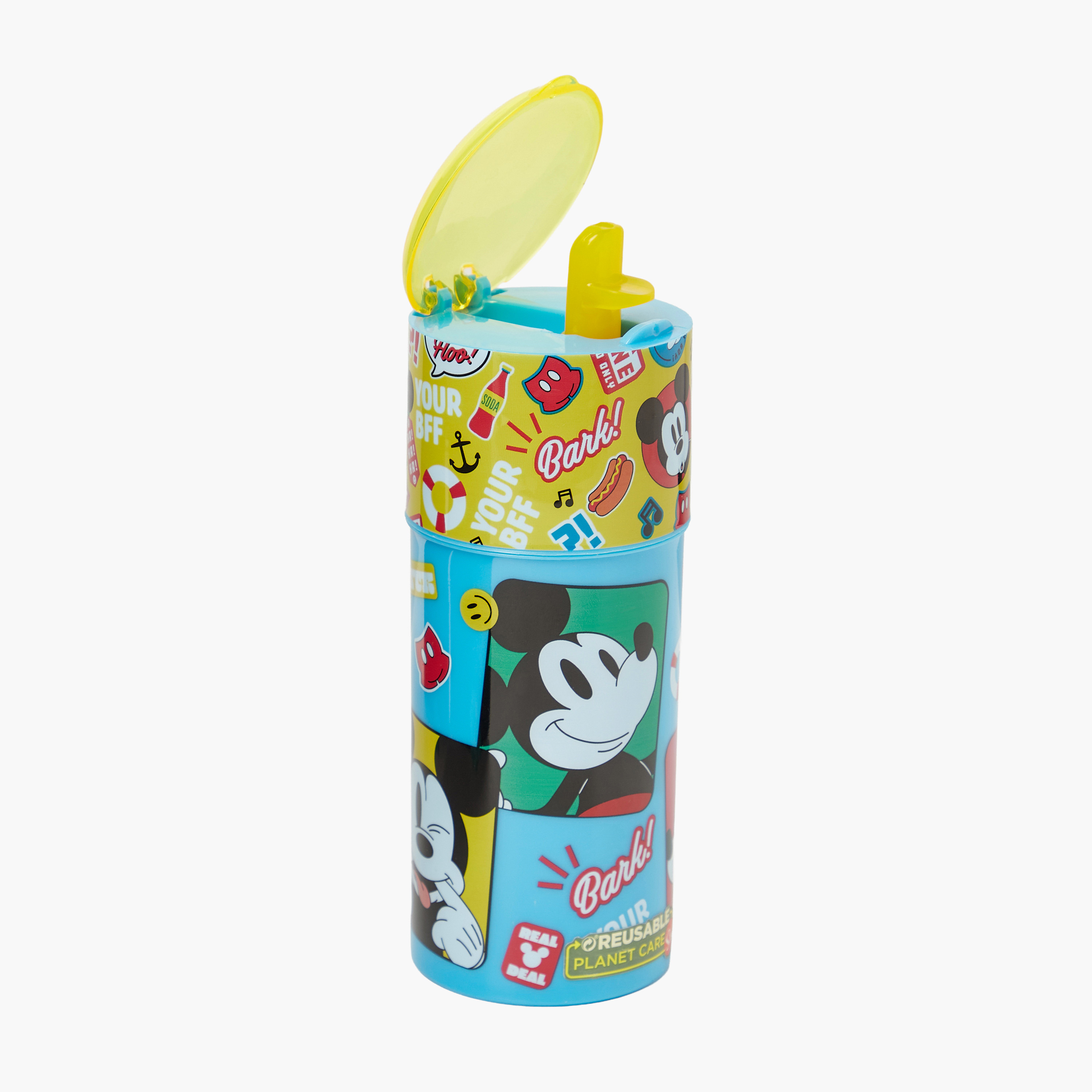 Disney Mickey Mouse Print Sipper Water Bottle - 350 ml-baby-feeding-mealtimeessentials-image-1