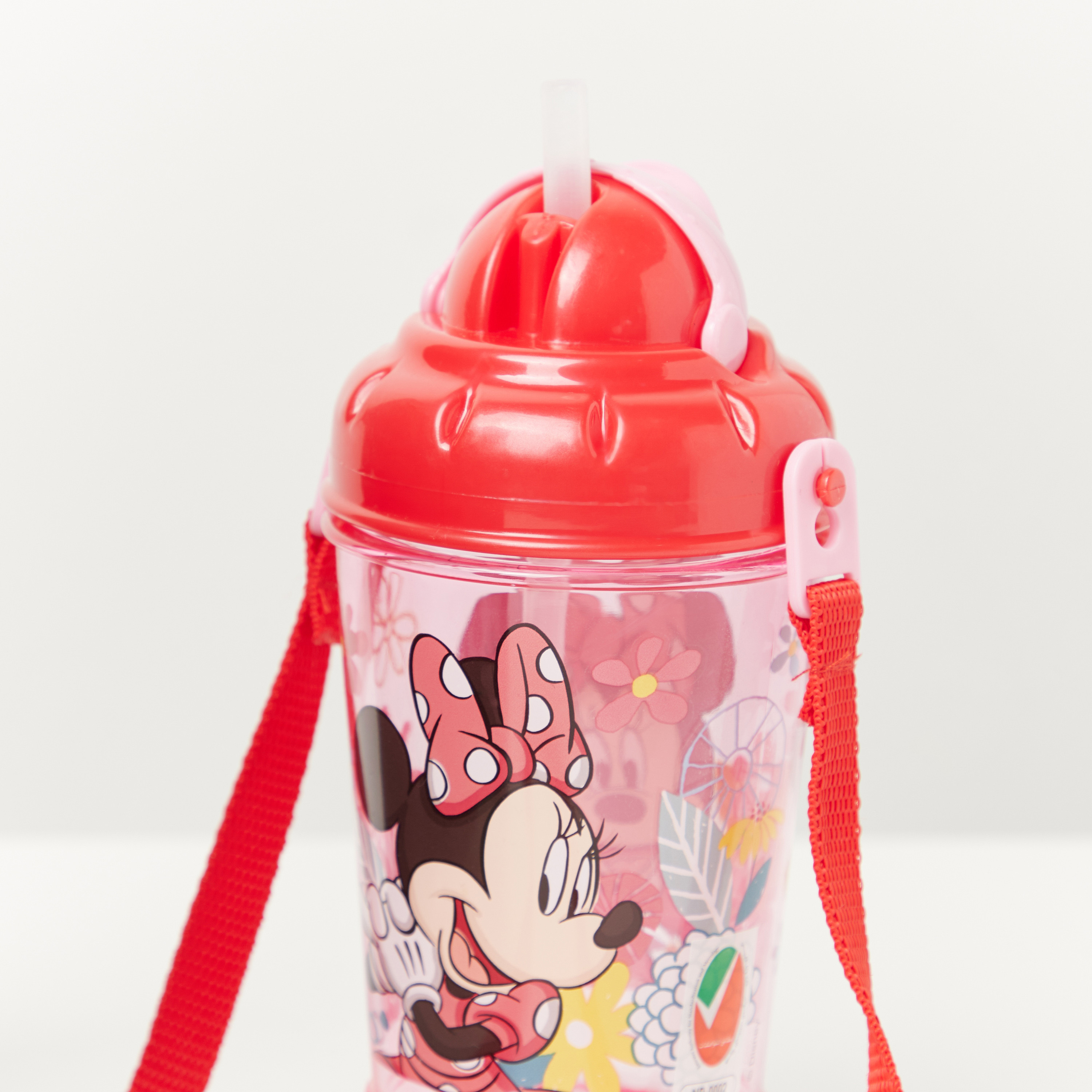 Disney Minnie Mouse Print Sipper Water Bottle with Strap - 440 ml-baby-feeding-mealtimeessentials-image-3
