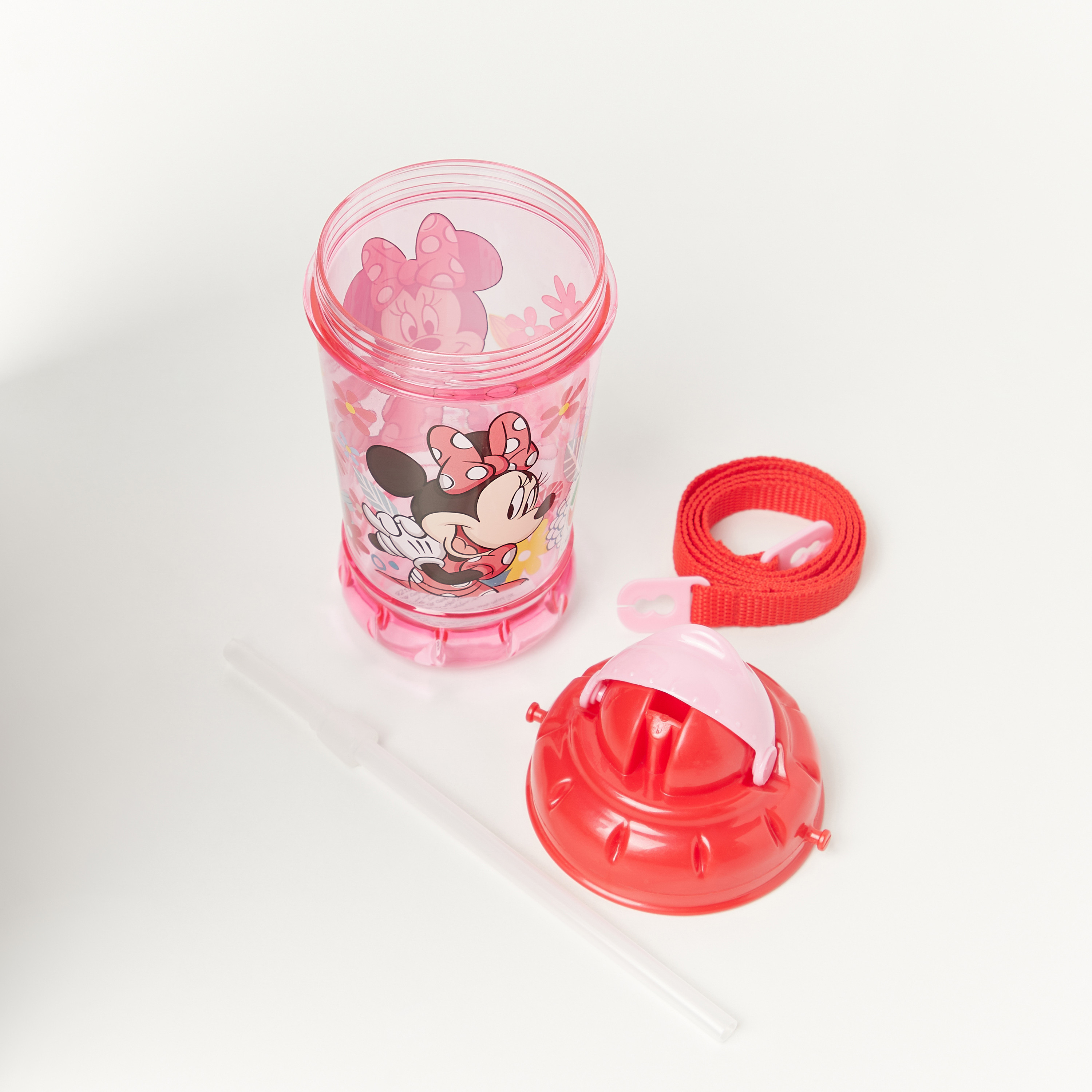 Disney Minnie Mouse Print Sipper Water Bottle with Strap - 440 ml-baby-feeding-mealtimeessentials-image-5