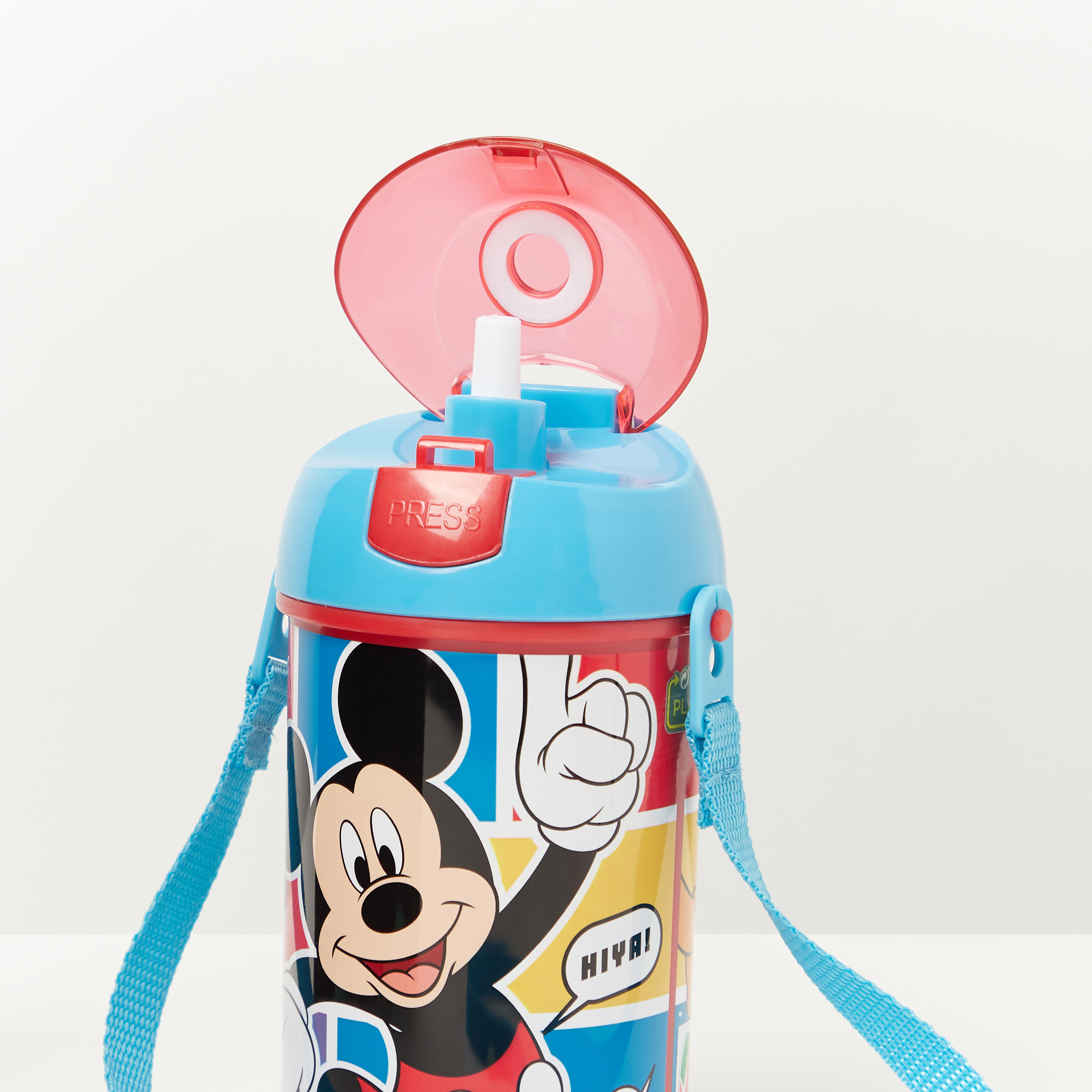 Disney Mickey Mouse and Friends Print Sipper Water Bottle with Strap - 450 ml-baby-feeding-mealtimeessentials-image-3