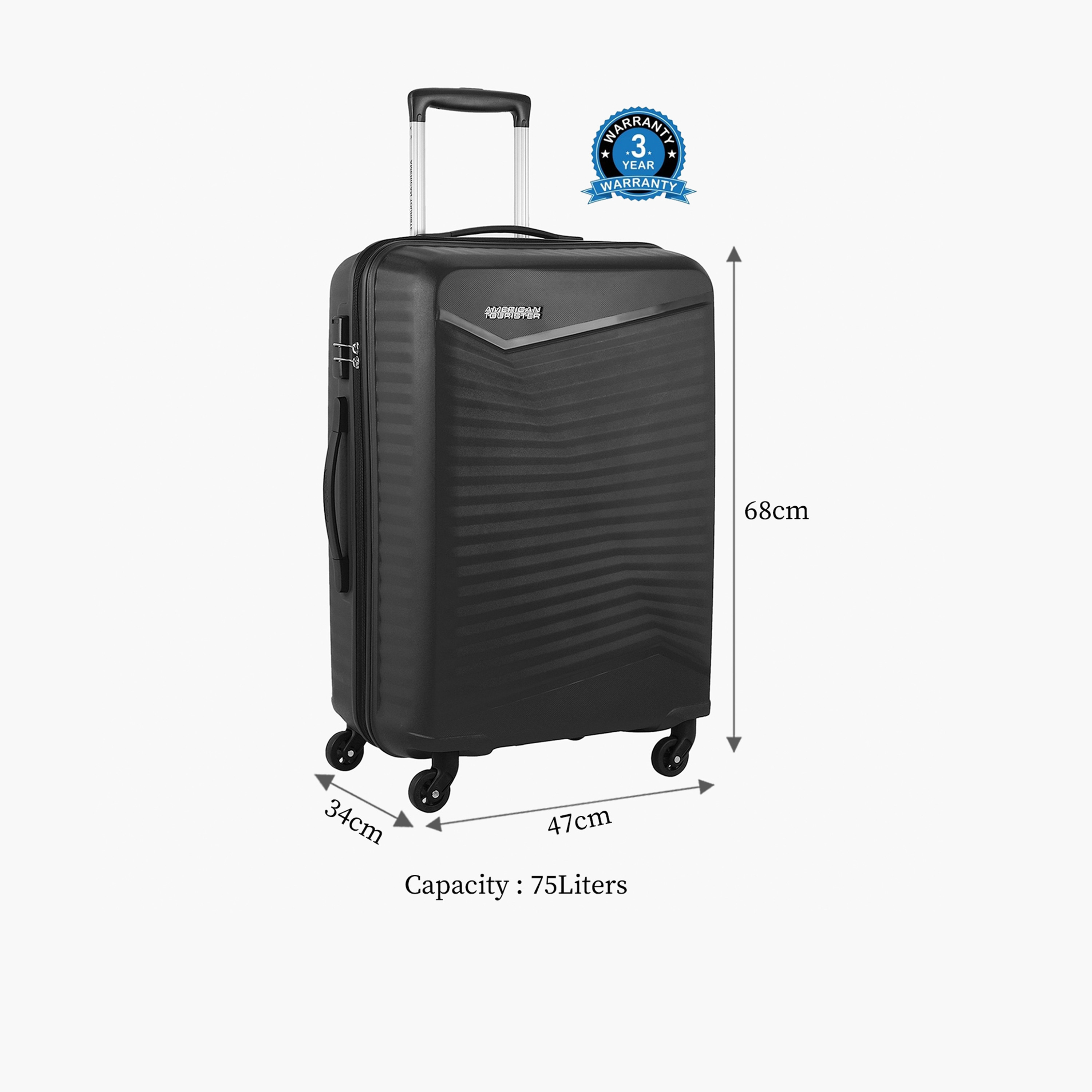 أمريكان توريستر- شنطة  فينيكس متوسطة الحجم بحجم 68 سم بأربع عجلات-travel-luggagesandbags-luggage-image-2
