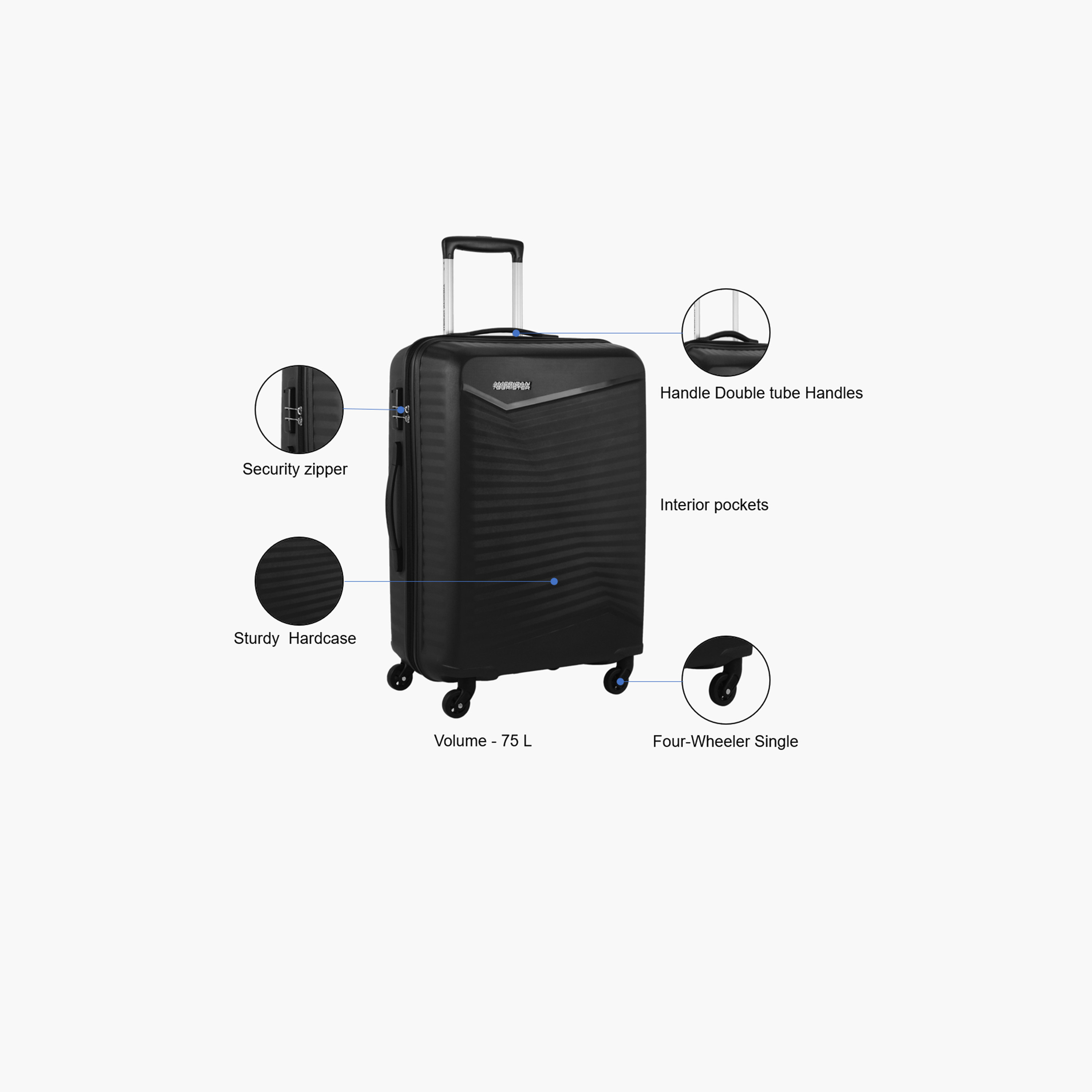 أمريكان توريستر- شنطة  فينيكس متوسطة الحجم بحجم 68 سم بأربع عجلات-travel-luggagesandbags-luggage-image-3