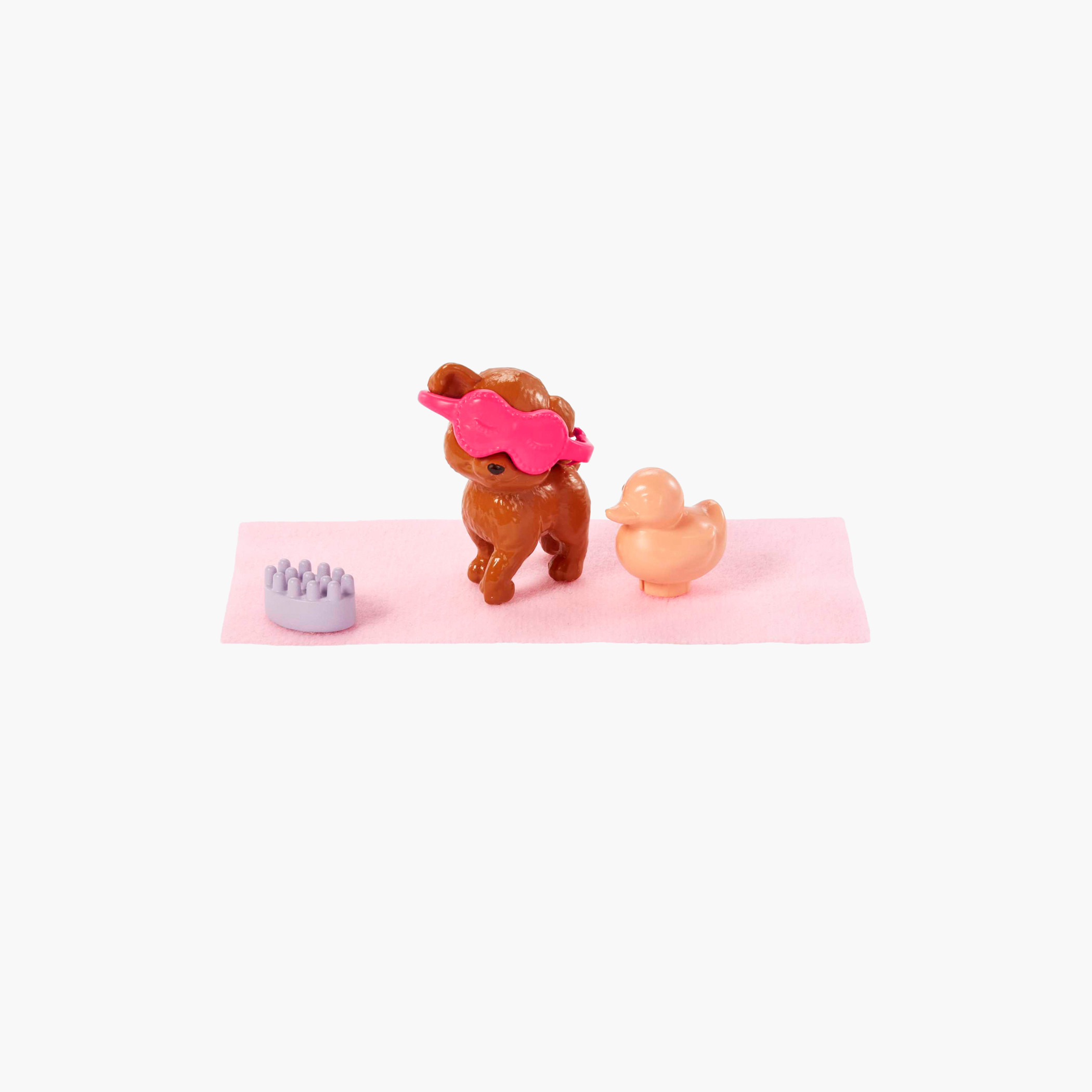 دمية باربي شقراء يوم المنتجع الصحي مع جرو أليف وروب استحمام بطبعات ليمون من باربي-toys-dollsandplaysets-dollplaysets-image-5