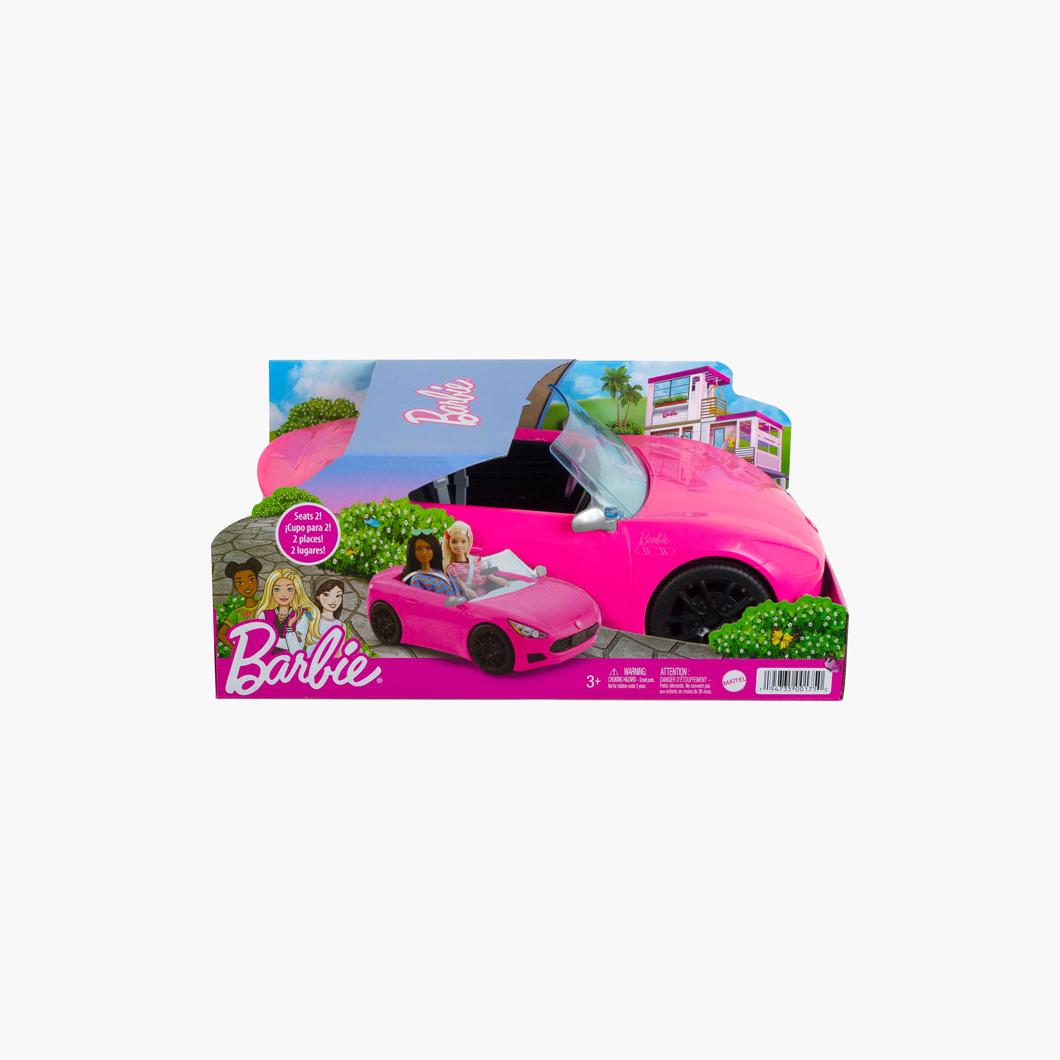 Barbie Convertible 2-Seater Car with Rolling Wheels & Realistic Details, Gift for 3 to 7 Year Olds-toys-dollsandplaysets-dollplaysets-image-6