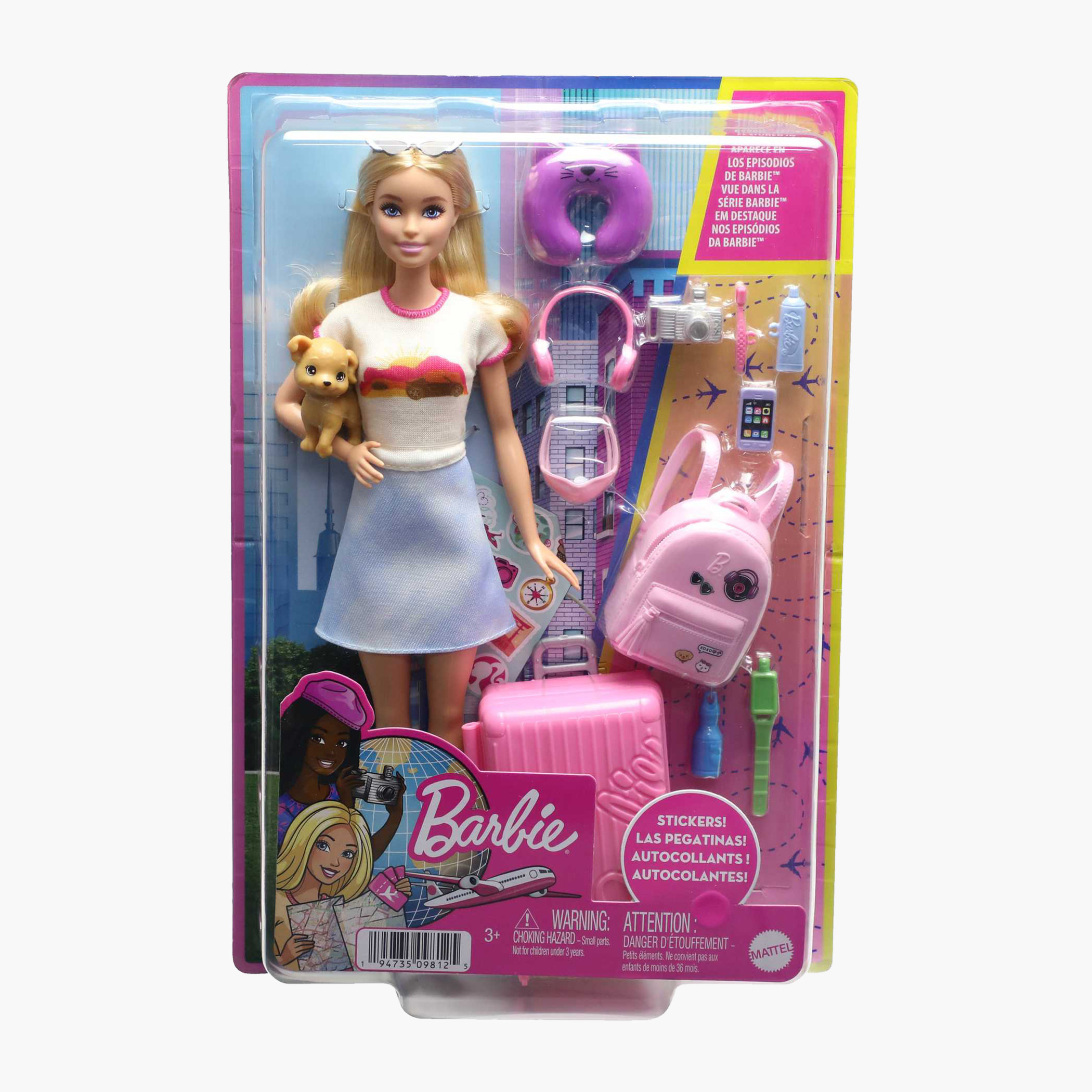 Barbie Doll & Accessories, Travel Set with Puppy, Suitcase, Barbie 'Malibu' with Blonde Hair-toys-dollsandplaysets-dollplaysets-image-6