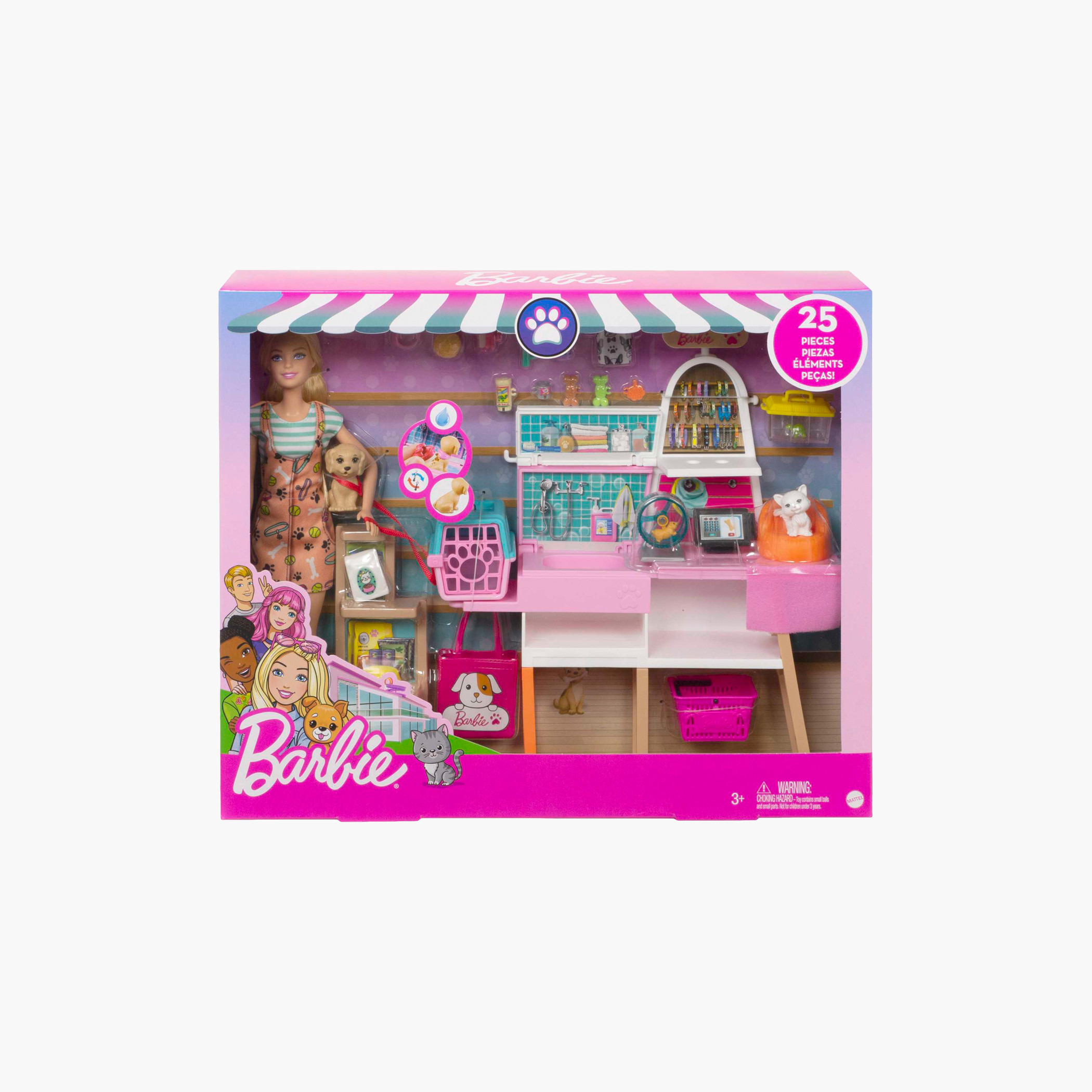Barbie Doll and 4 Pet Boutique Playset with Color-Change Grooming Feature, Great for 3 to 7 Years-toys-dollsandplaysets-dollplaysets-image-6