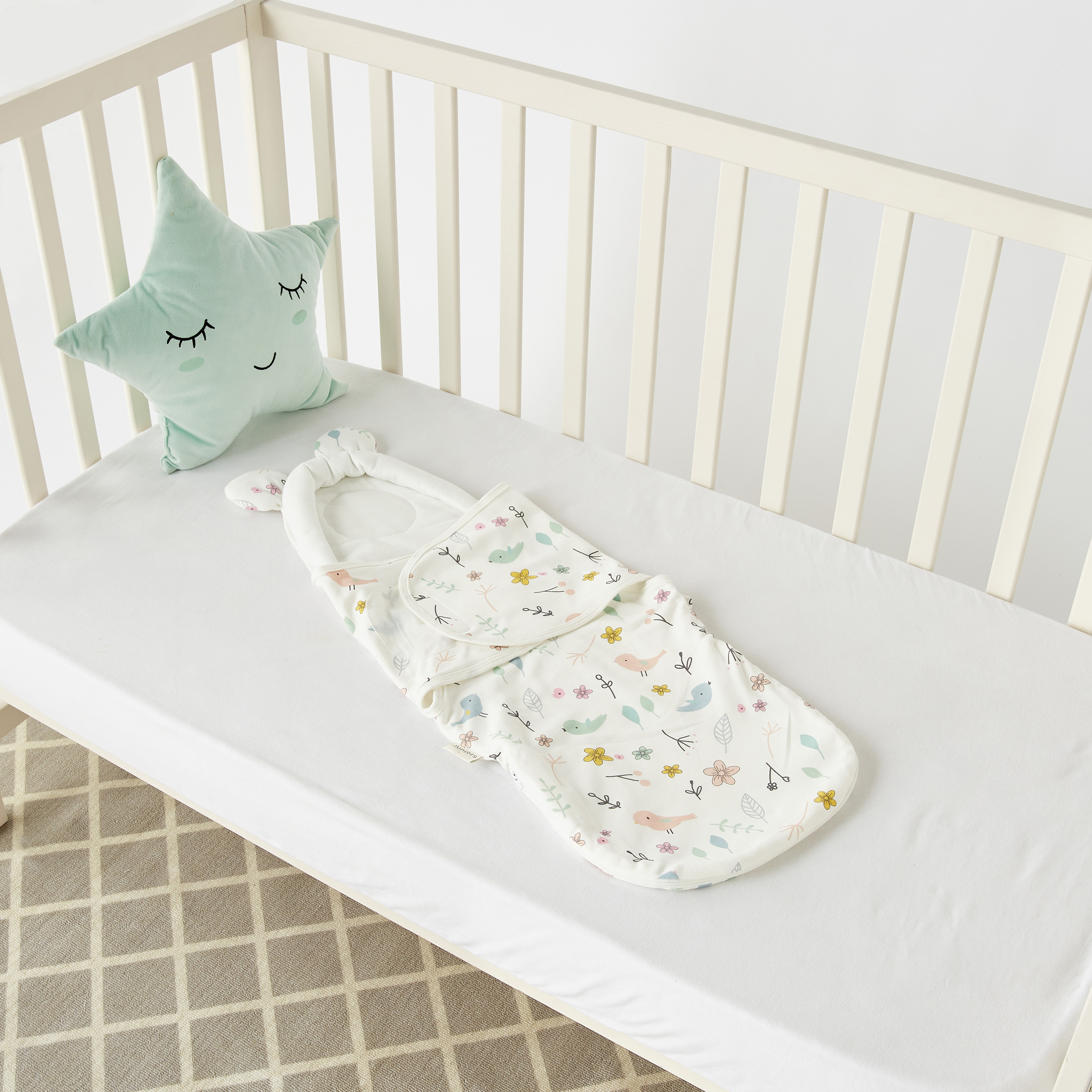 Juniors All-Over Bird Print Sleeping Bag with Wrap and Pillow - 0-6 months-baby-nursery-blanketsandswaddles-swaddlesandsleepingbags-image-1