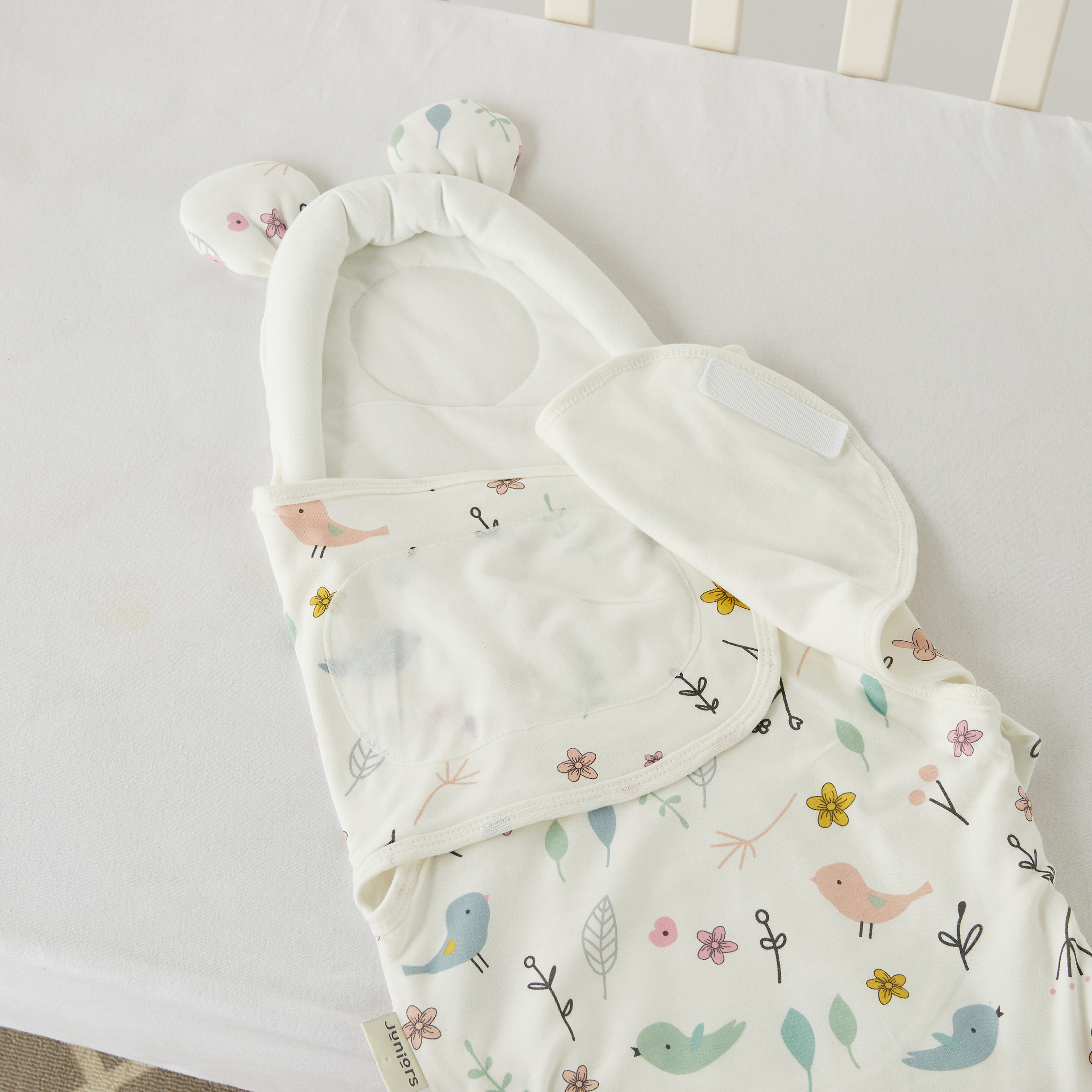 Juniors All-Over Bird Print Sleeping Bag with Wrap and Pillow - 0-6 months-baby-nursery-blanketsandswaddles-swaddlesandsleepingbags-image-2