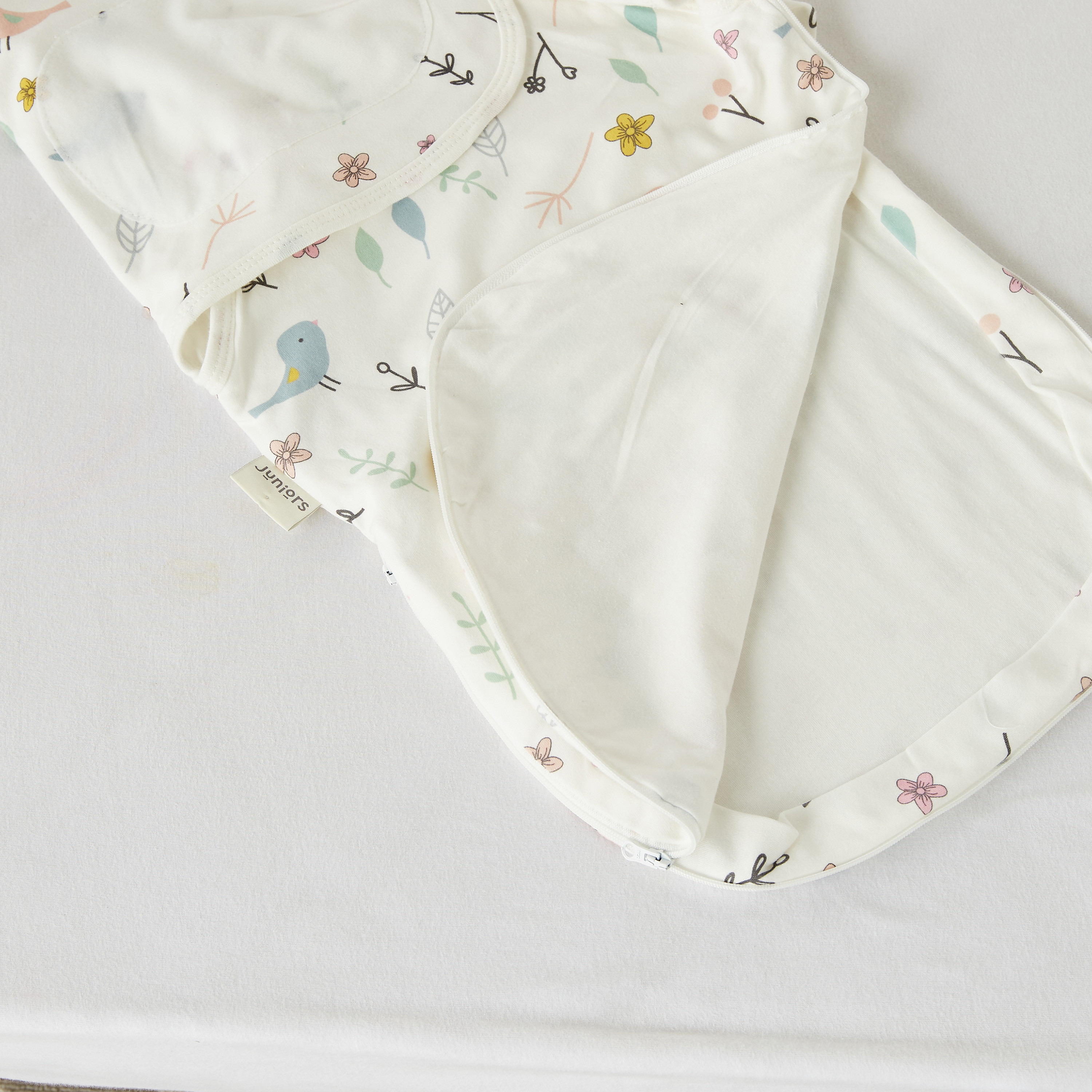 Juniors All-Over Bird Print Sleeping Bag with Wrap and Pillow - 0-6 months-baby-nursery-blanketsandswaddles-swaddlesandsleepingbags-image-3