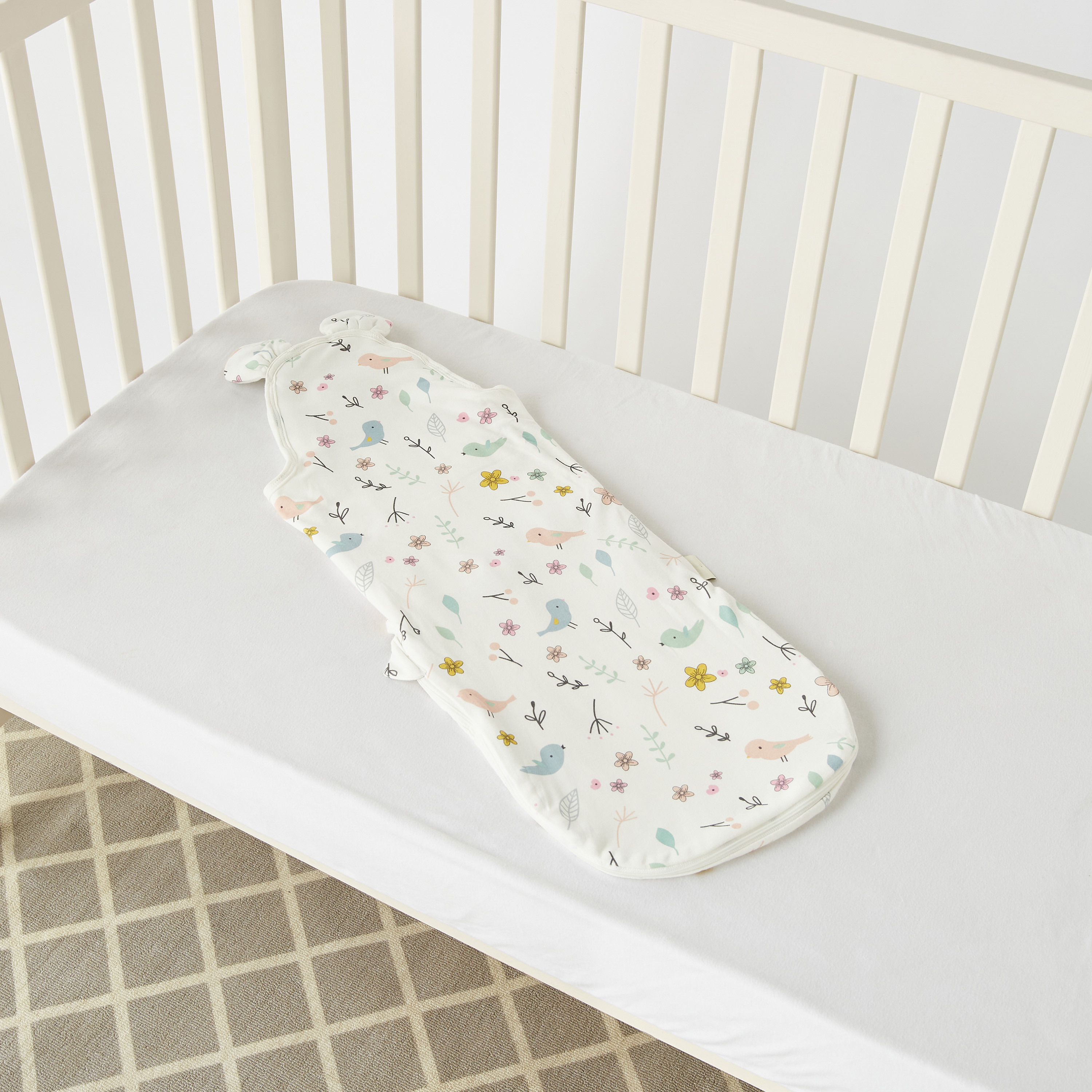 Juniors All-Over Bird Print Sleeping Bag with Wrap and Pillow - 0-6 months-baby-nursery-blanketsandswaddles-swaddlesandsleepingbags-image-4