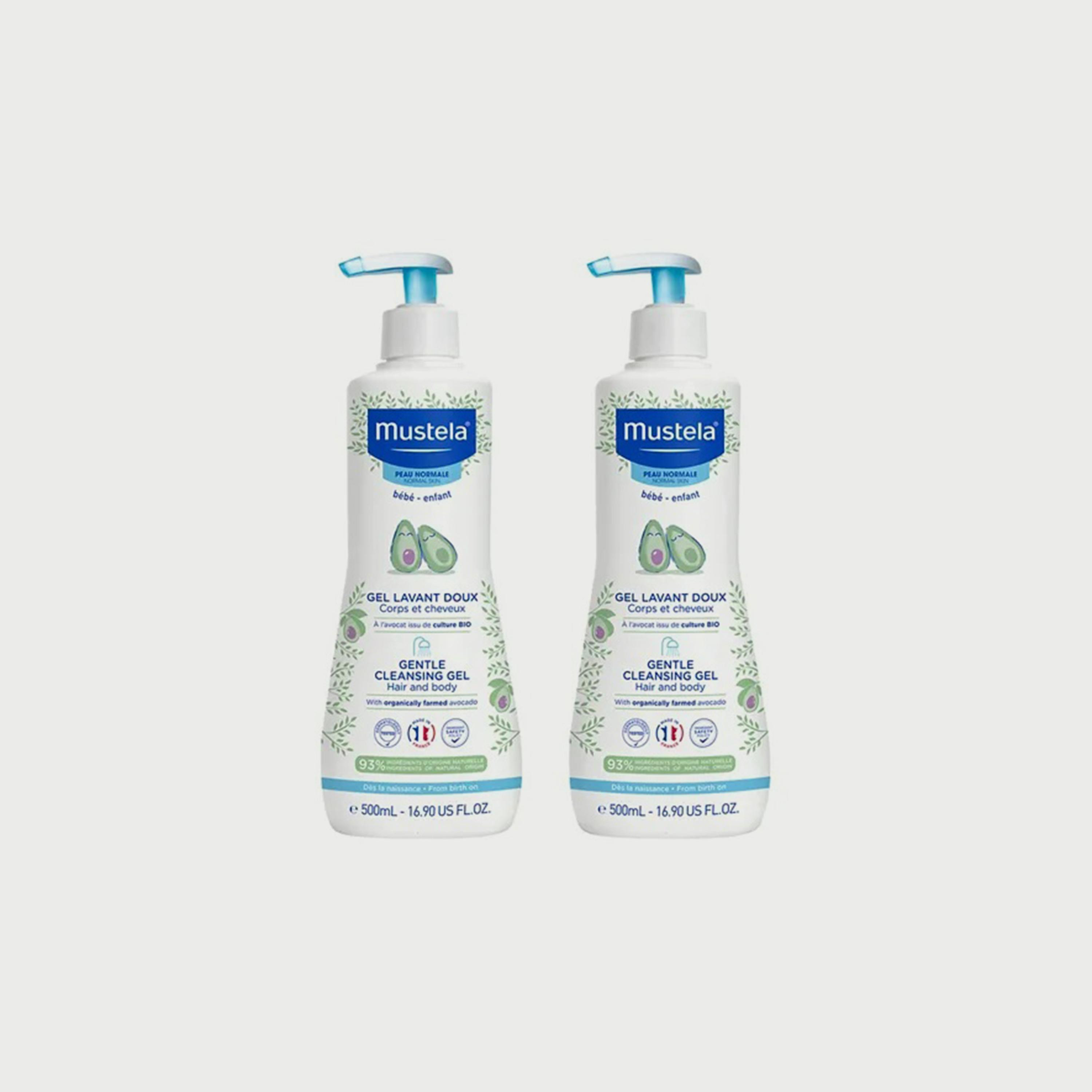 Mustela Pack of 2 Gentle Cleansing Gel, 500ml-baby-bathandcare-hairbodyskincare-image-1