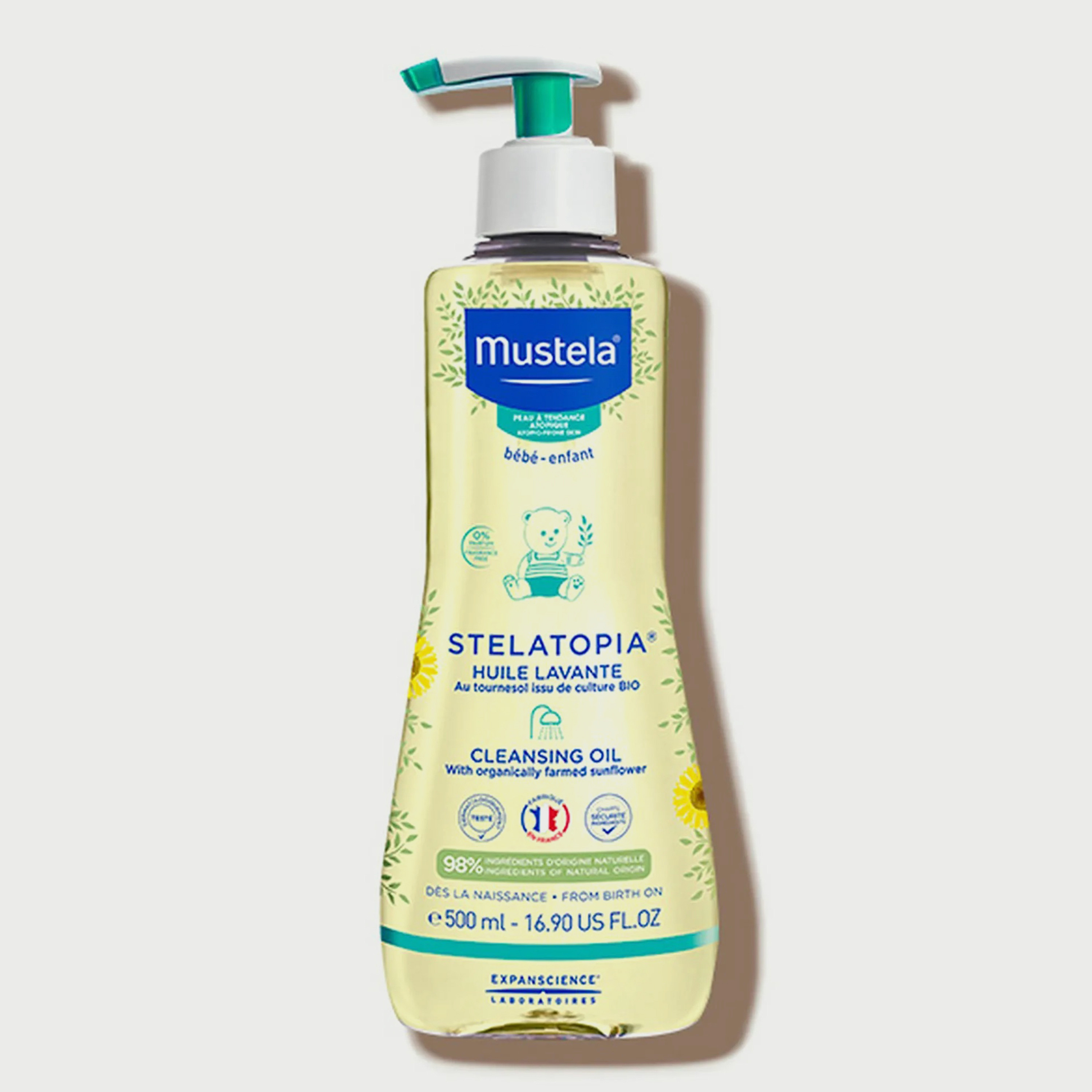 Mustela Pack of 2 Stelatopia Cleansing Oil, 500ml-baby-bathandcare-hairbodyskincare-babyoil-image-2