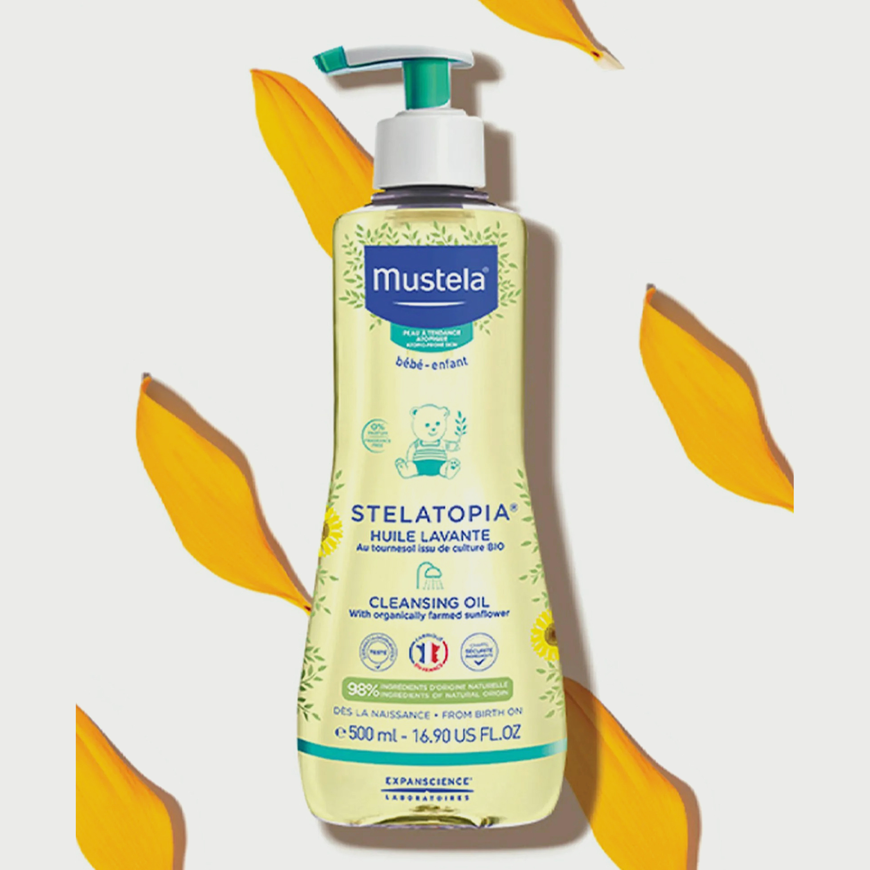Mustela Pack of 2 Stelatopia Cleansing Oil, 500ml-baby-bathandcare-hairbodyskincare-babyoil-image-4