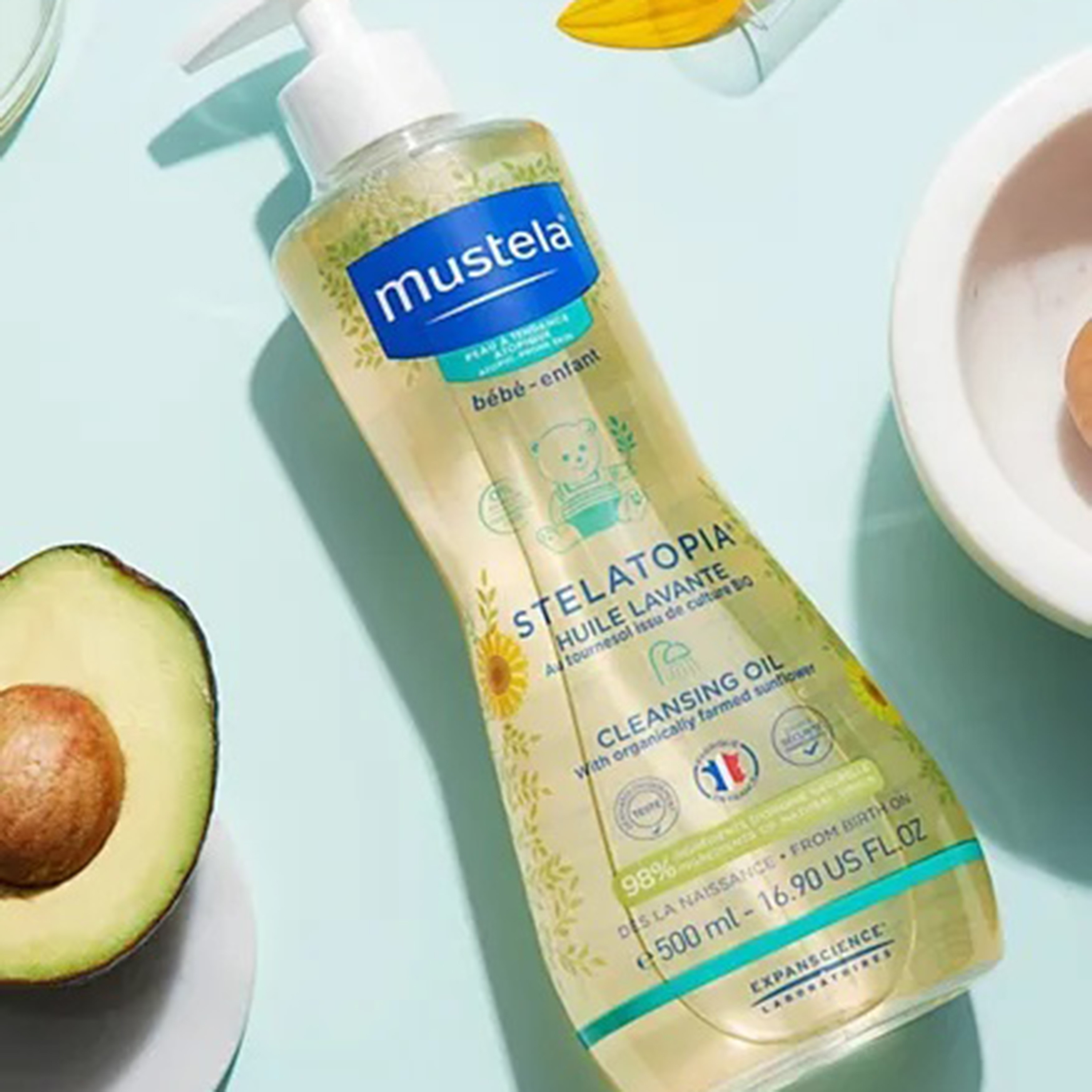 Mustela Pack of 2 Stelatopia Cleansing Oil, 500ml-baby-bathandcare-hairbodyskincare-babyoil-image-5