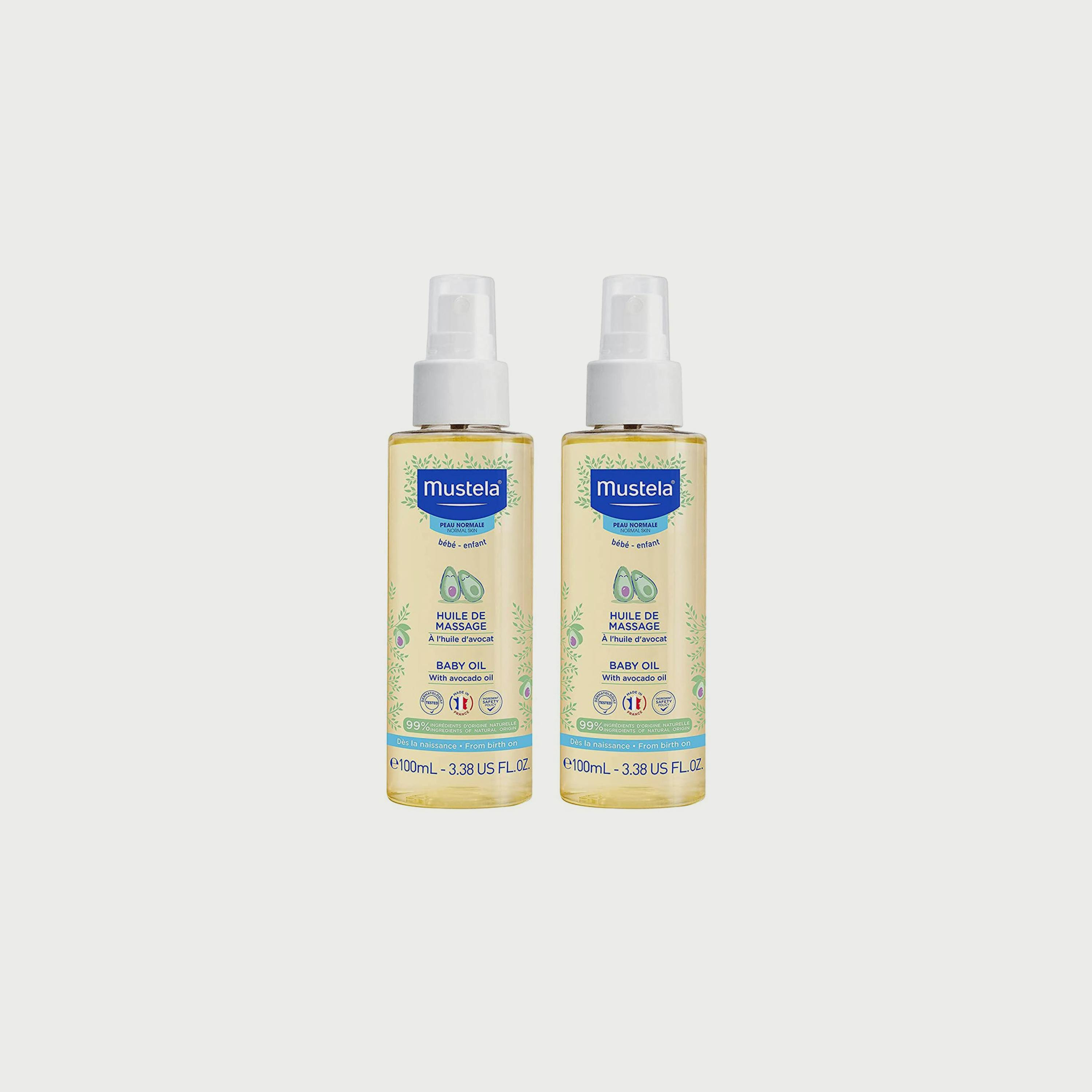 Mustela Pack of 2 Baby Massage Oil, 100ml-baby-bathandcare-hairbodyskincare-babyoil-image-1