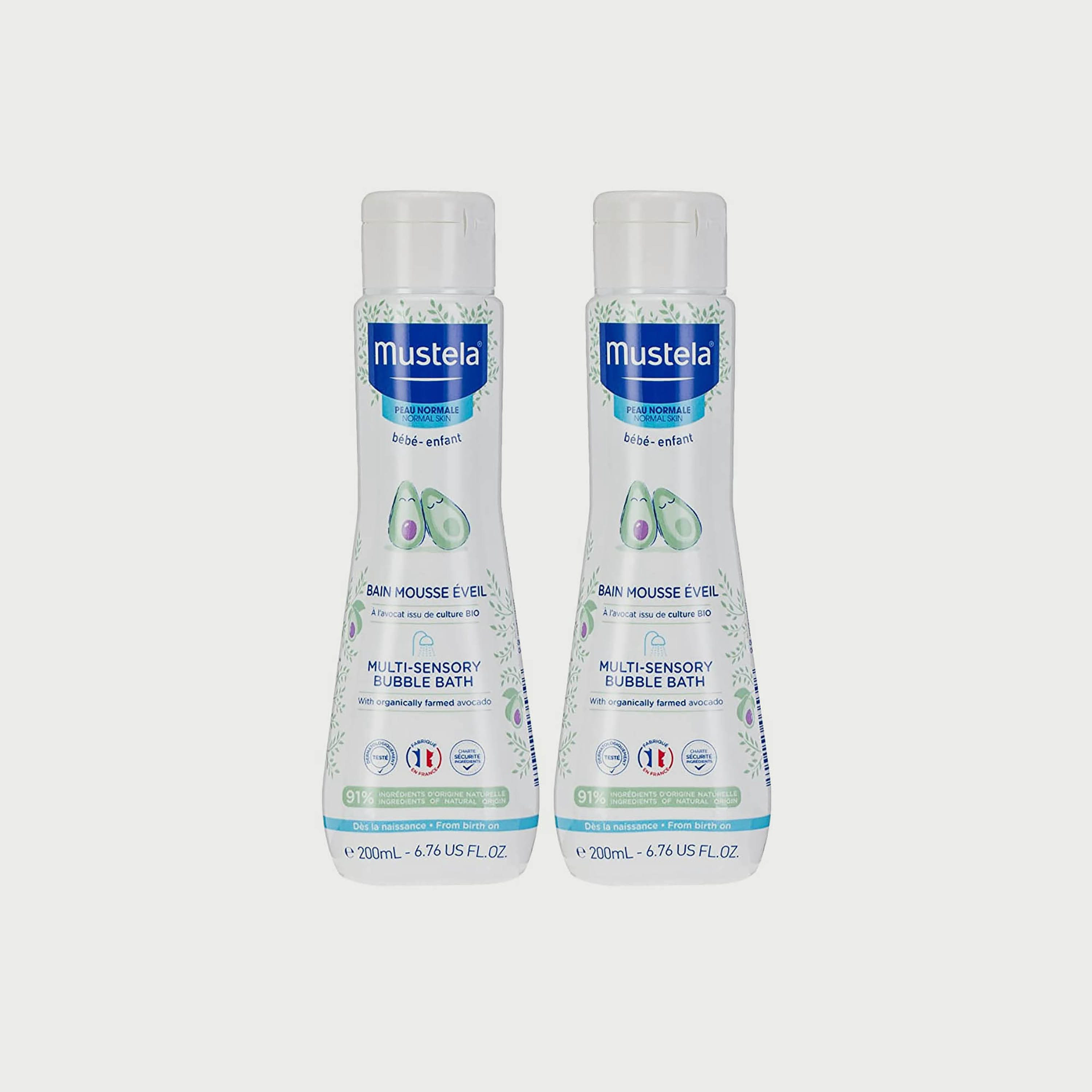 Mustela Pack of 2 Multi-Sensory Bubble Bath, 200ml-baby-bathandcare-hairbodyskincare-image-1