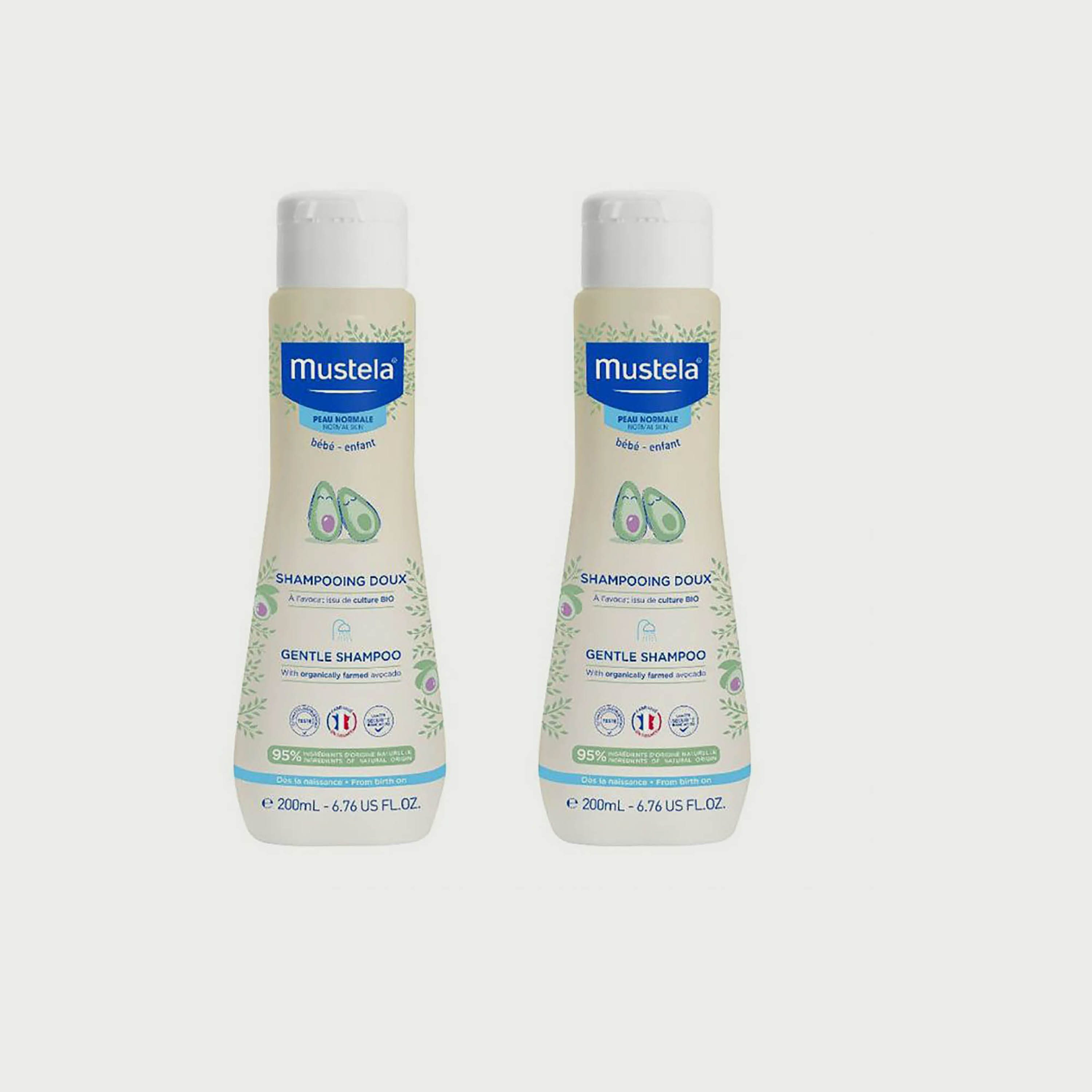 Mustela Pack of 2 Gentle Shampoo, 200ml-baby-bathandcare-hairbodyskincare-shampooandconditioner-image-1