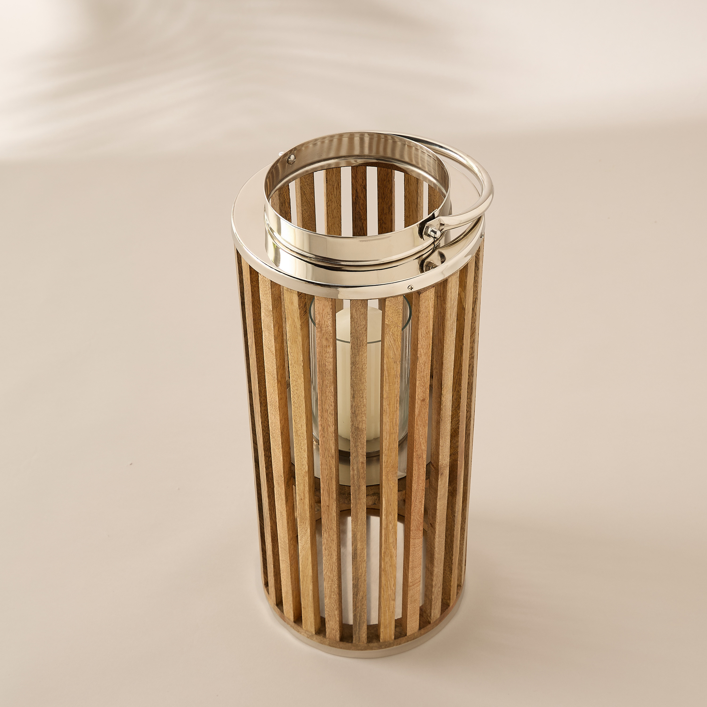 Slatted Wooden Candle Lantern - 56 cms-household-decor-candleholdersandlanterns-image-3