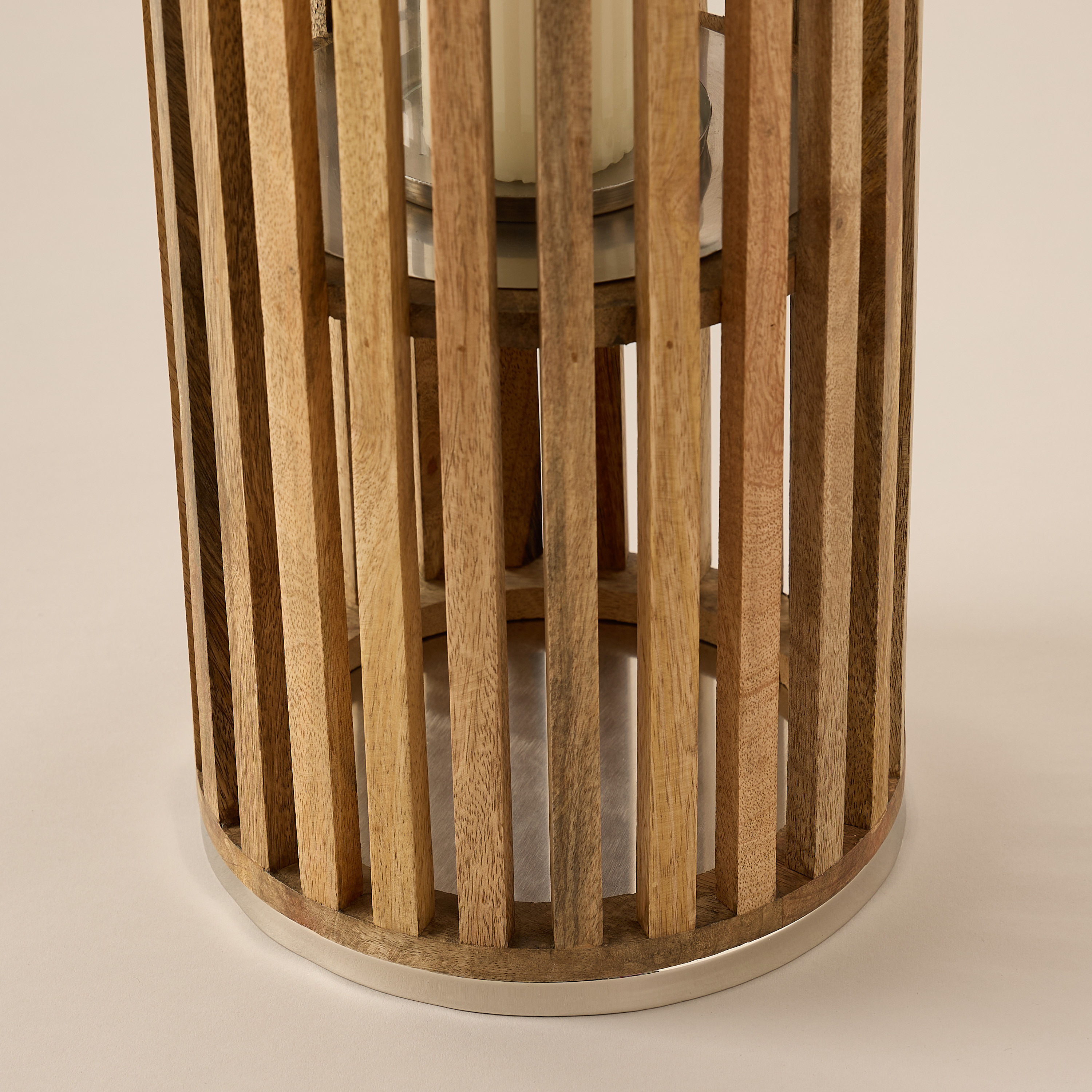 Slatted Wooden Candle Lantern - 56 cms-household-decor-candleholdersandlanterns-image-5