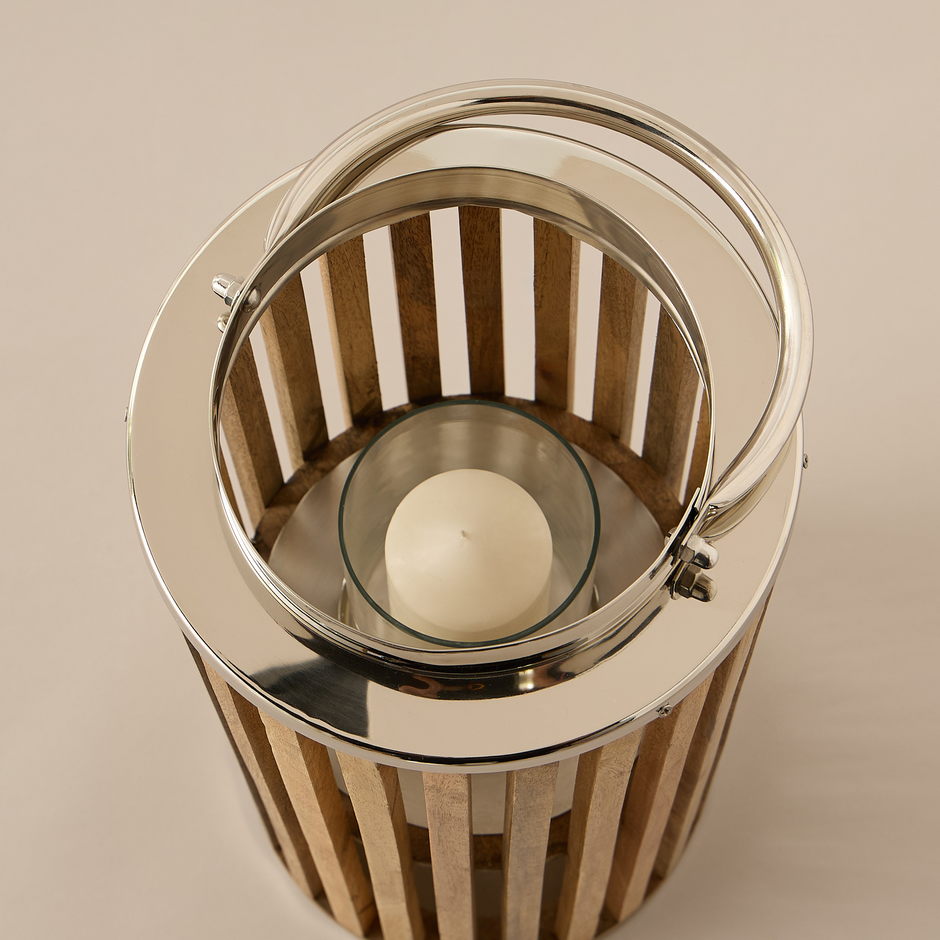 Slatted Wooden Candle Lantern - 56 cms-household-decor-candleholdersandlanterns-image-6