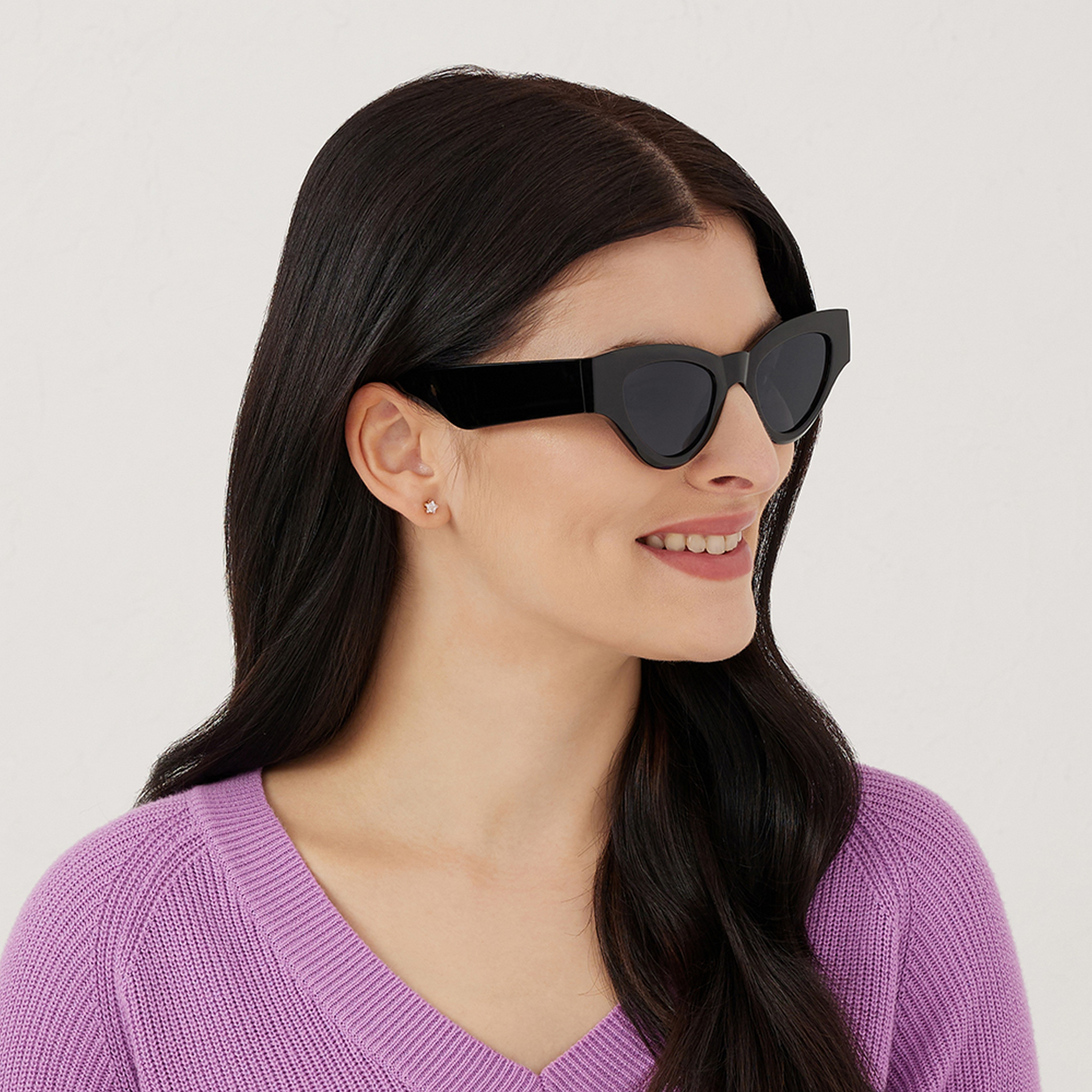 BlackOut PERIWINKLE  Black Lens 50 mm Cat Eye Sunglasses -women-sunglasses-image-6