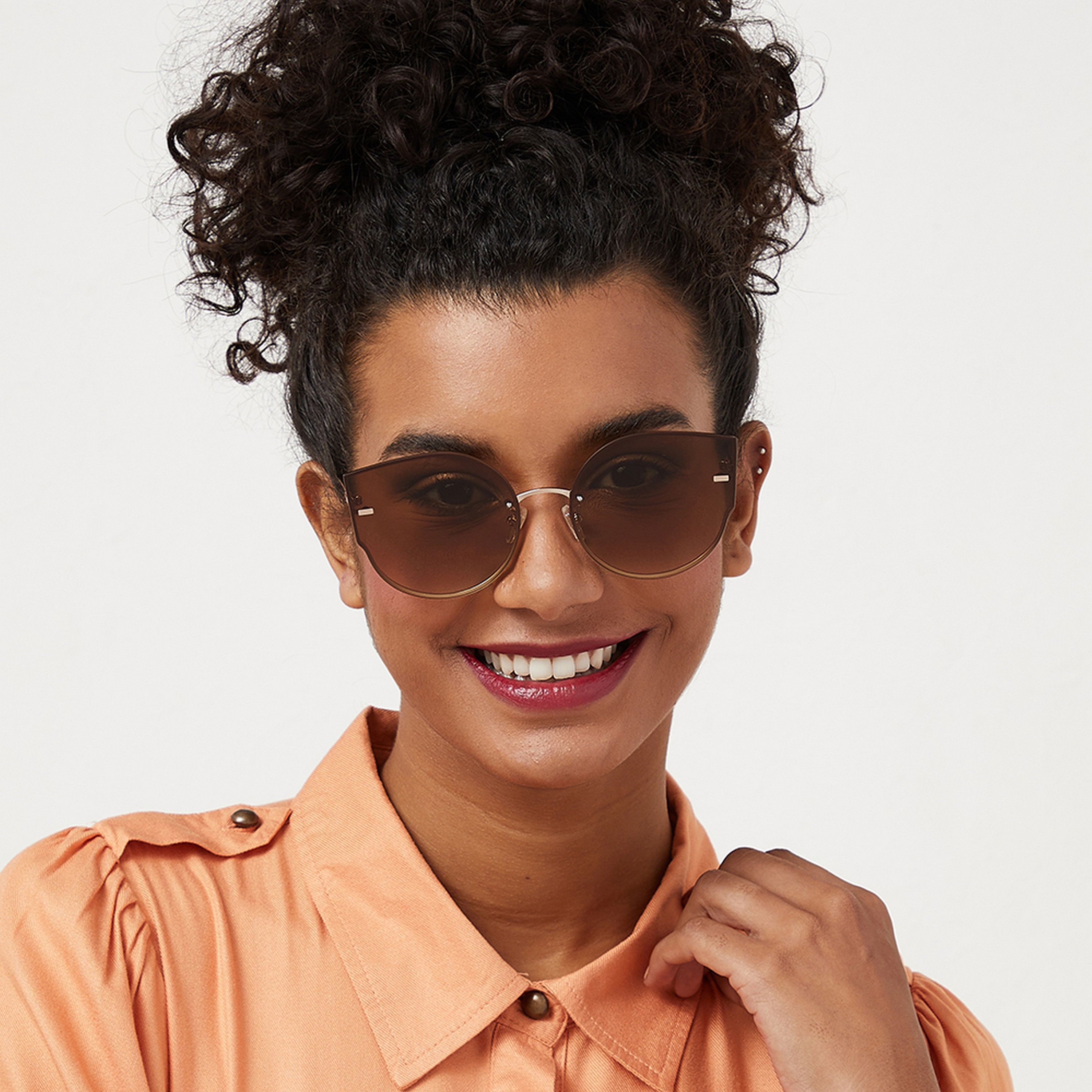 نظارة شمسية بعدسات بنية ذات كات آي من 30 ساندايز أون بوينت مع 63 مم -women-sunglasses-image-4