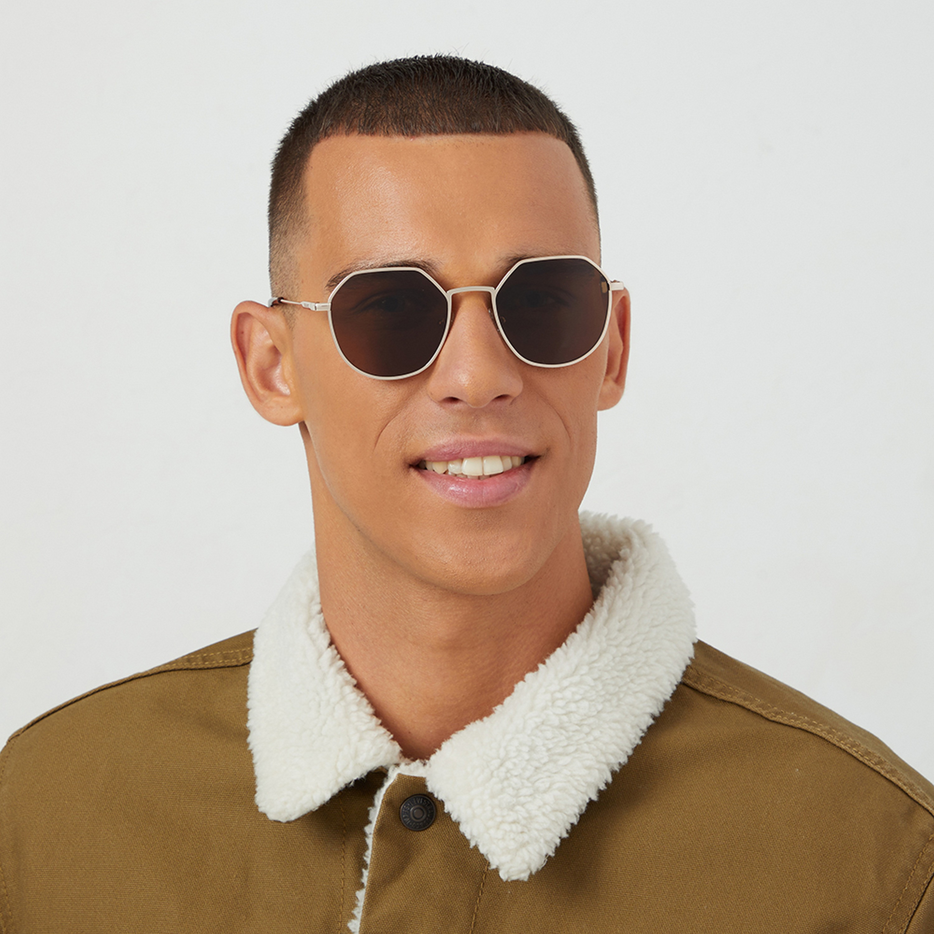 30Sundays Men Brown Lens 52 mm Geometric Sunglasses | 30S-000207-2904-men-sunglasses-image-4