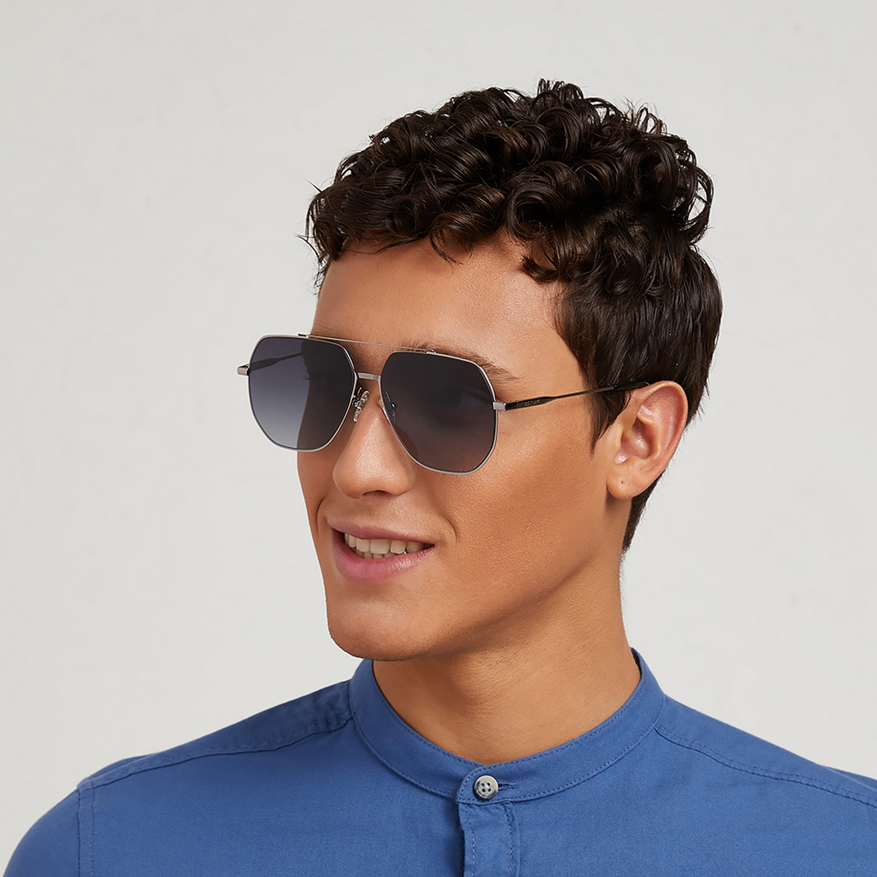 30Sundays Men Blue Lens 60 mm Aviator Sunglasses | 30S-000209-1202-men-sunglasses-image-6