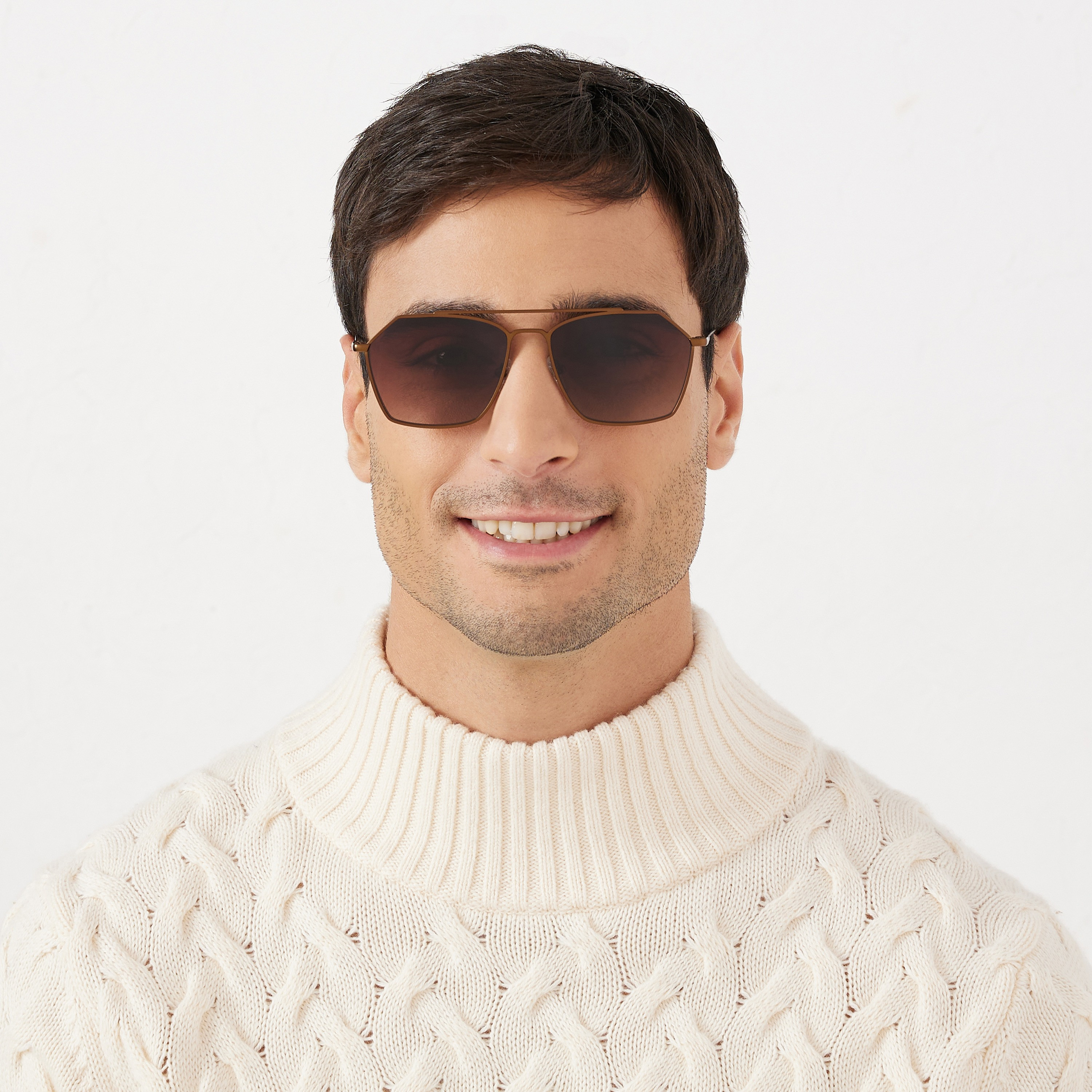30Sundays FIGARO  Brown Lens 57 mm Geometric Sunglasses -men-sunglasses-image-4