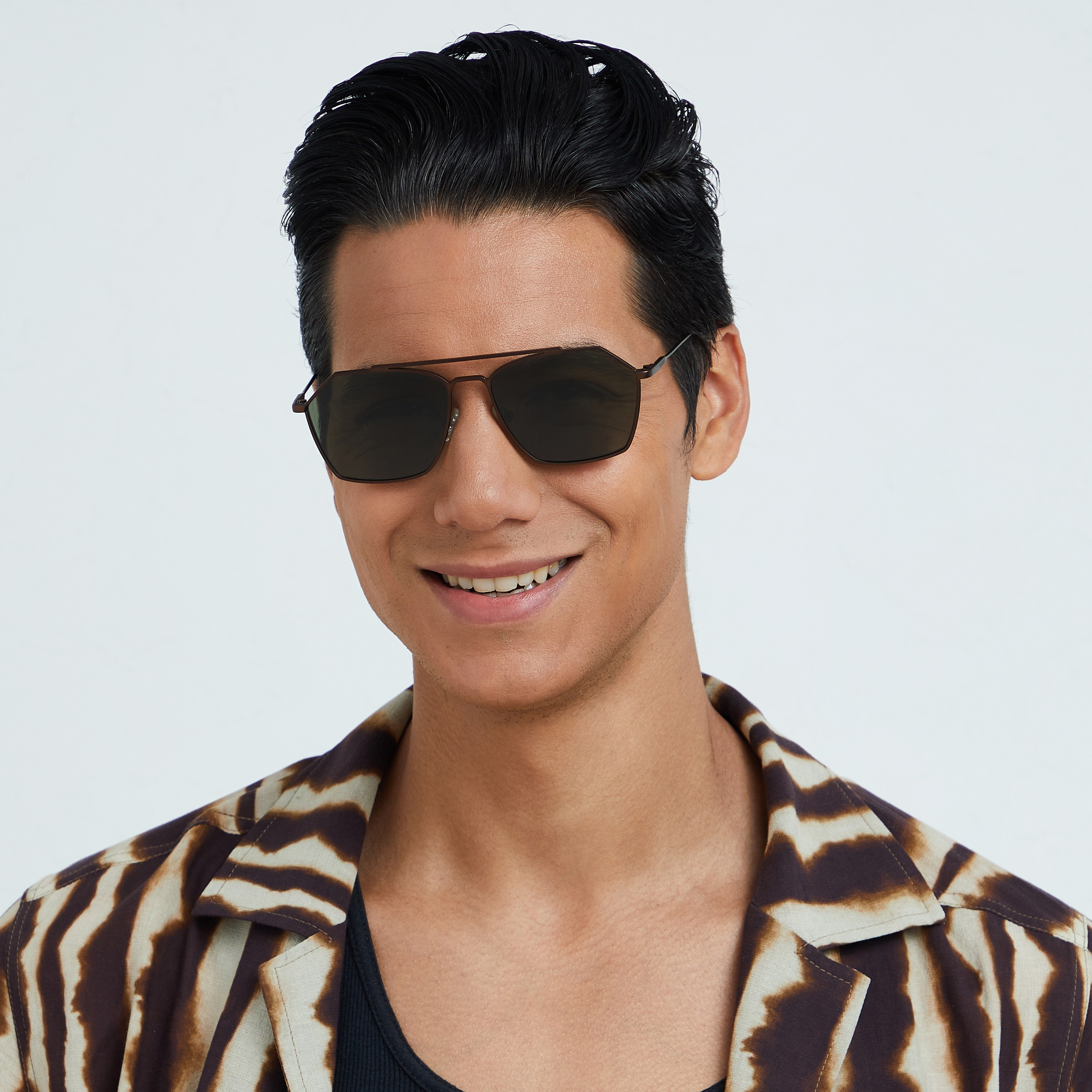 30Sundays Men Green Lens 57 mm Geometric Sunglasses | 30S-000247-0406-men-sunglasses-image-4