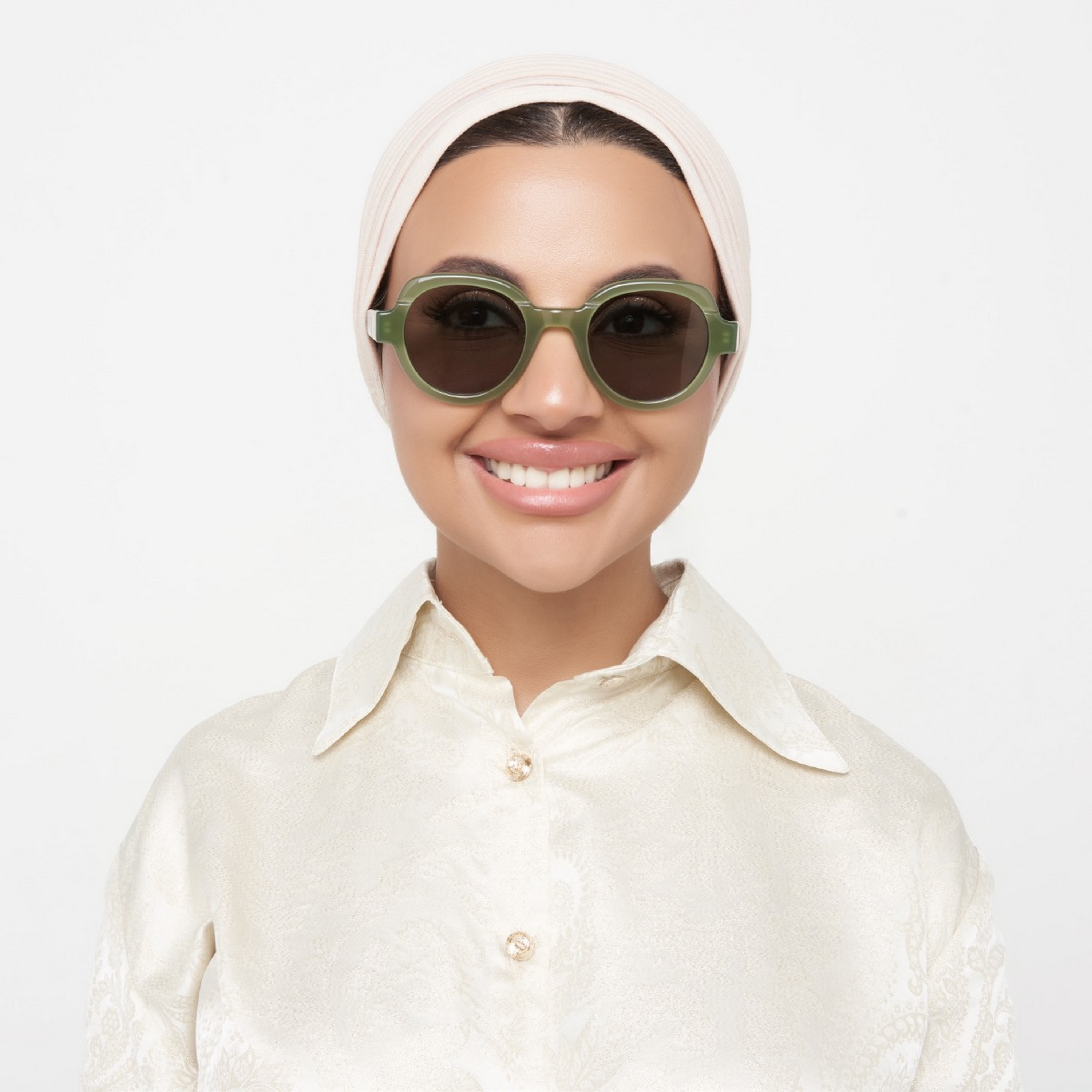 30Sundays LAUREL  Green Lens 49 mm Round Sunglasses -women-sunglasses-image-5