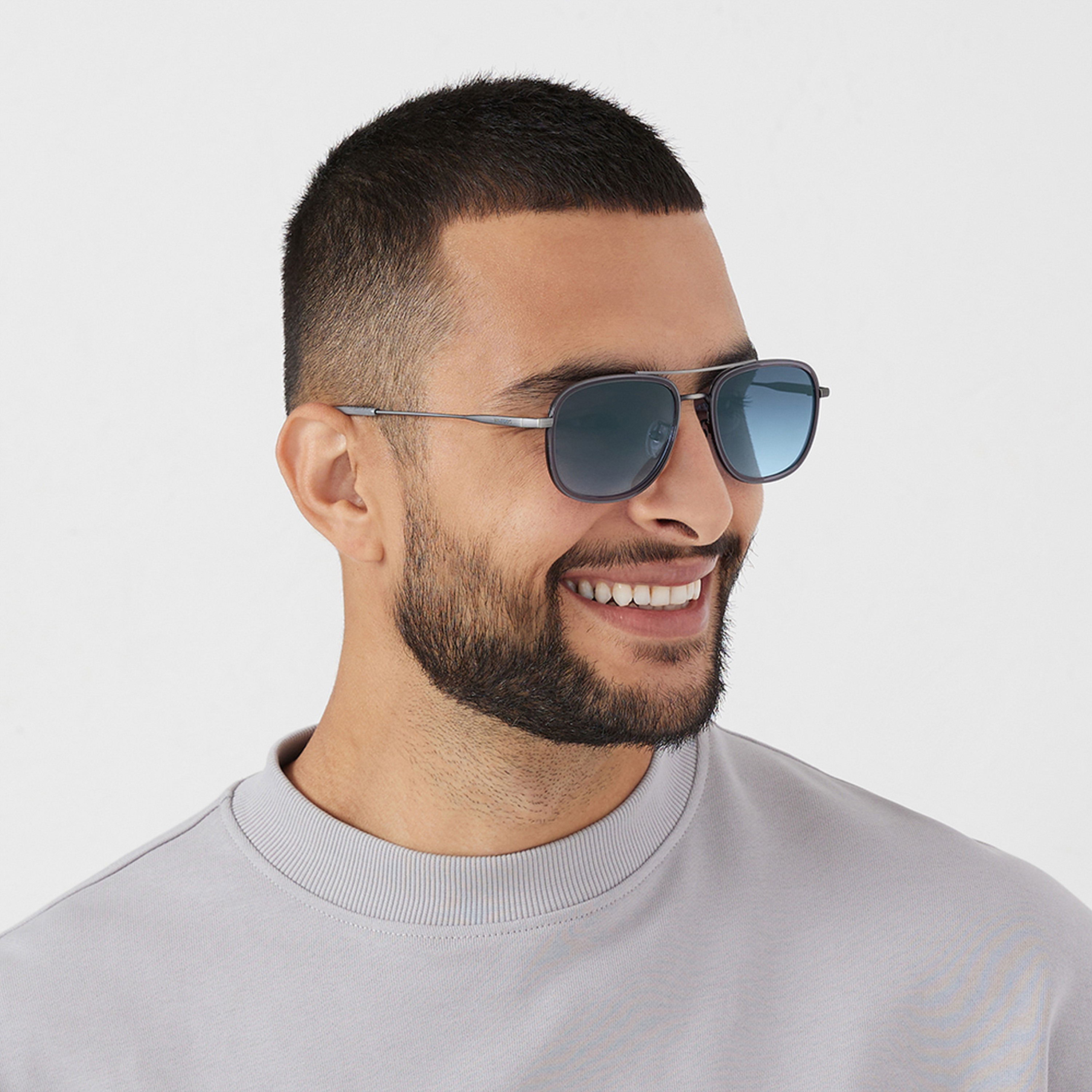 30Sundays Men Blue Lens 53 mm Navigator Sunglasses | 30S-000285-0702-men-sunglasses-image-6