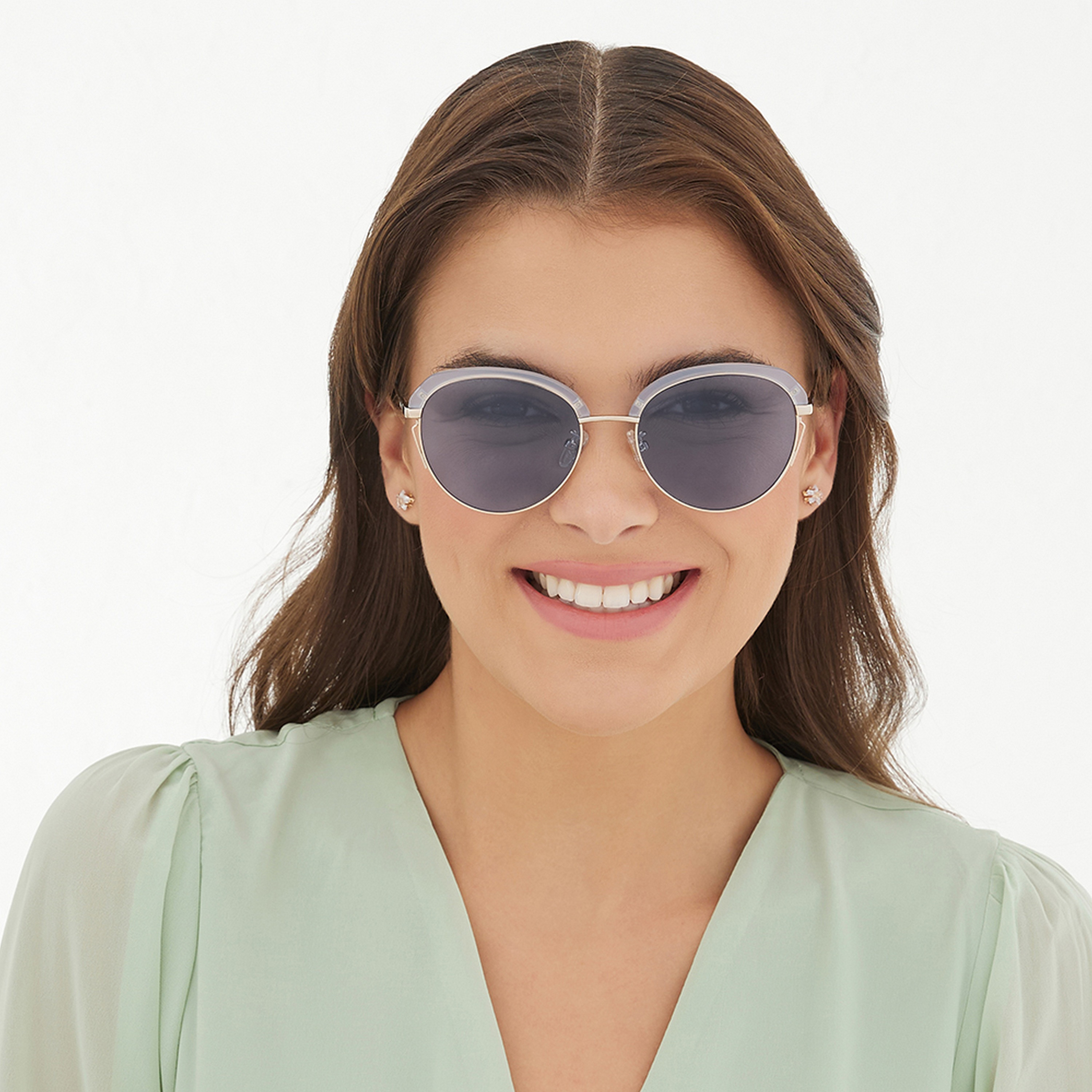 30Sundays Women Blue Lens 54 mm Round Sunglasses | 30S-000290-0202-women-sunglasses-image-5