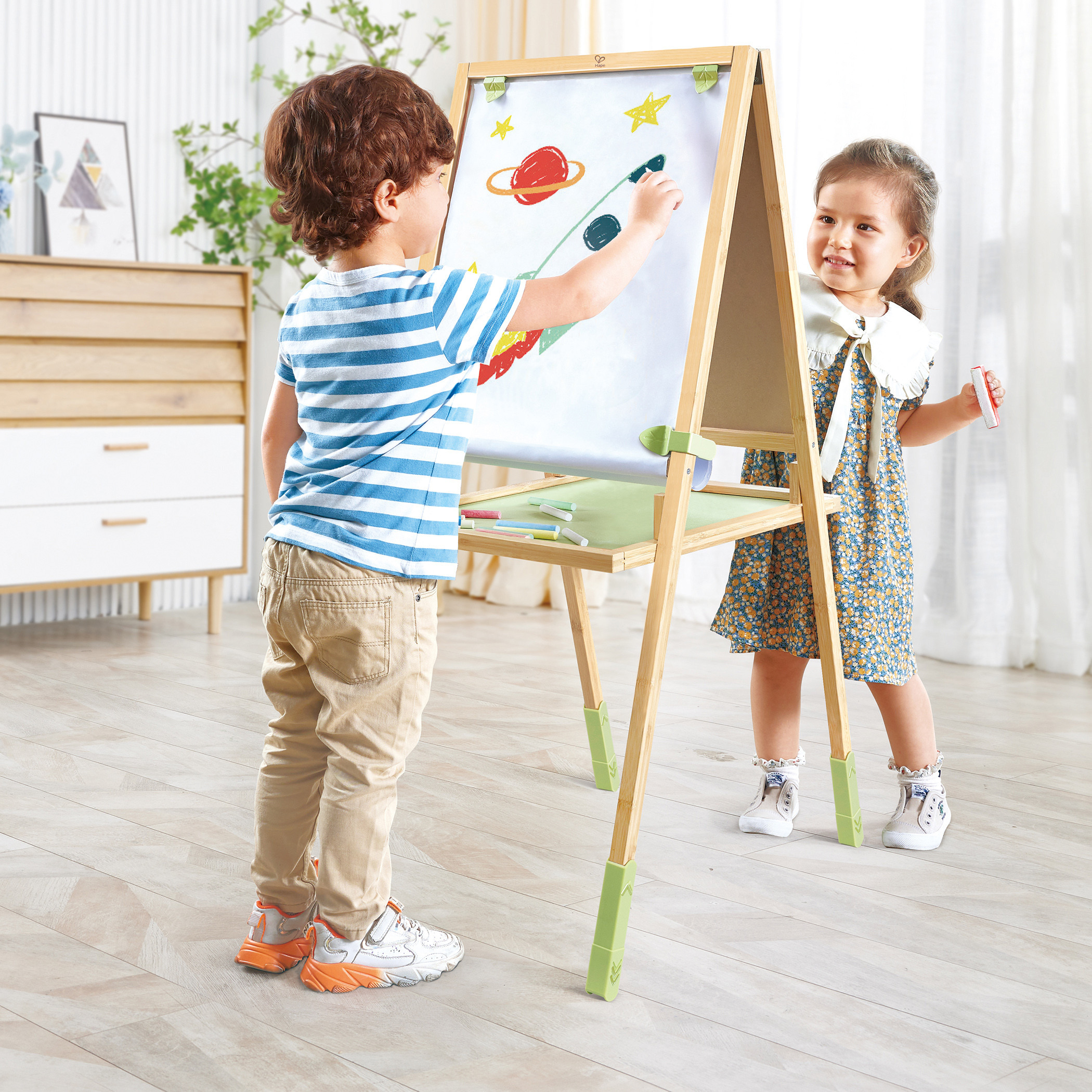 Hape 3-in-1 Step Up Bamboo Easel with Accessories-school-artsandcrafts-image-4