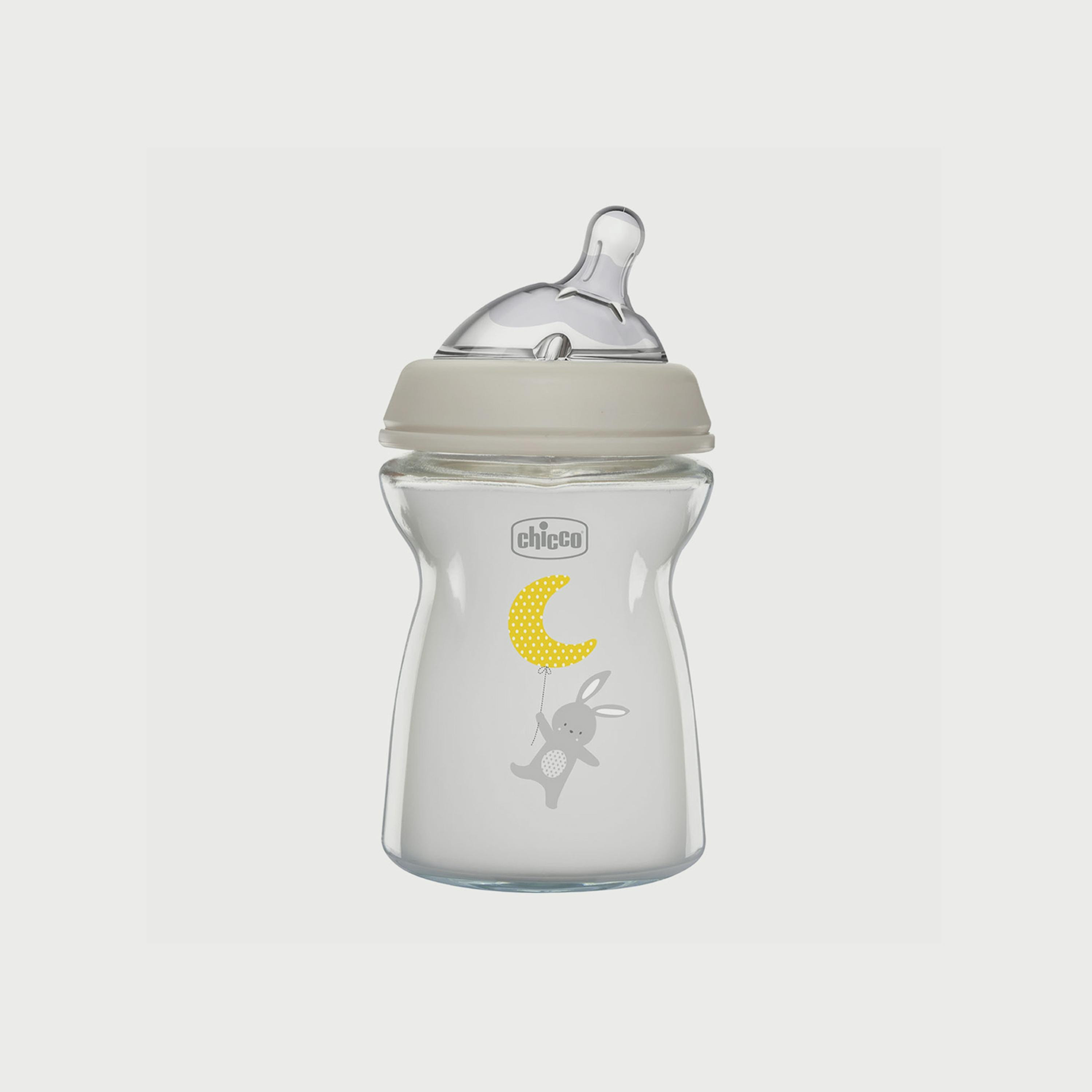 Chicco NaturalFeeling Slow Flow Silicone Glass Bottle, 250ml-baby-feeding-feedingbottles-bottlesandteats-image-1