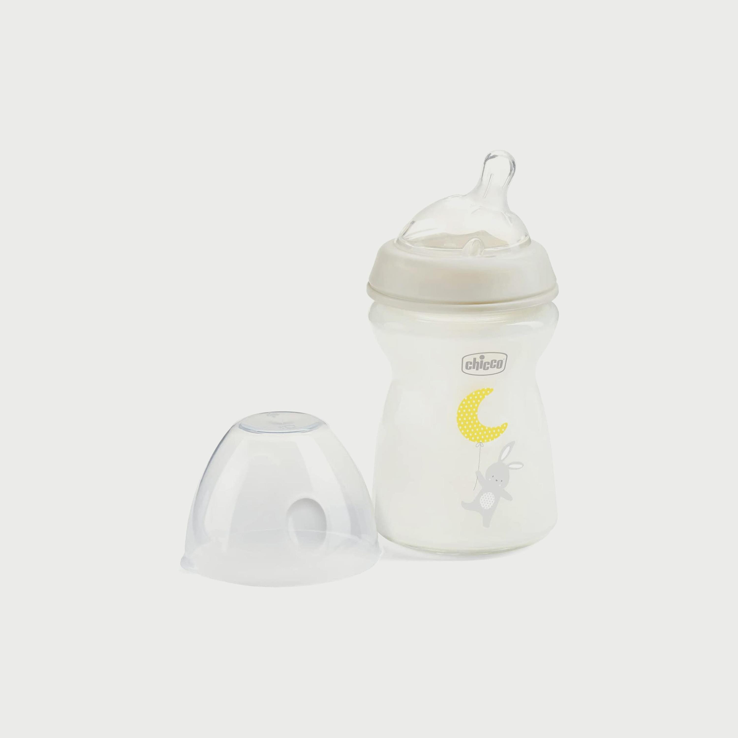 Chicco NaturalFeeling Slow Flow Silicone Glass Bottle, 250ml-baby-feeding-feedingbottles-bottlesandteats-image-2