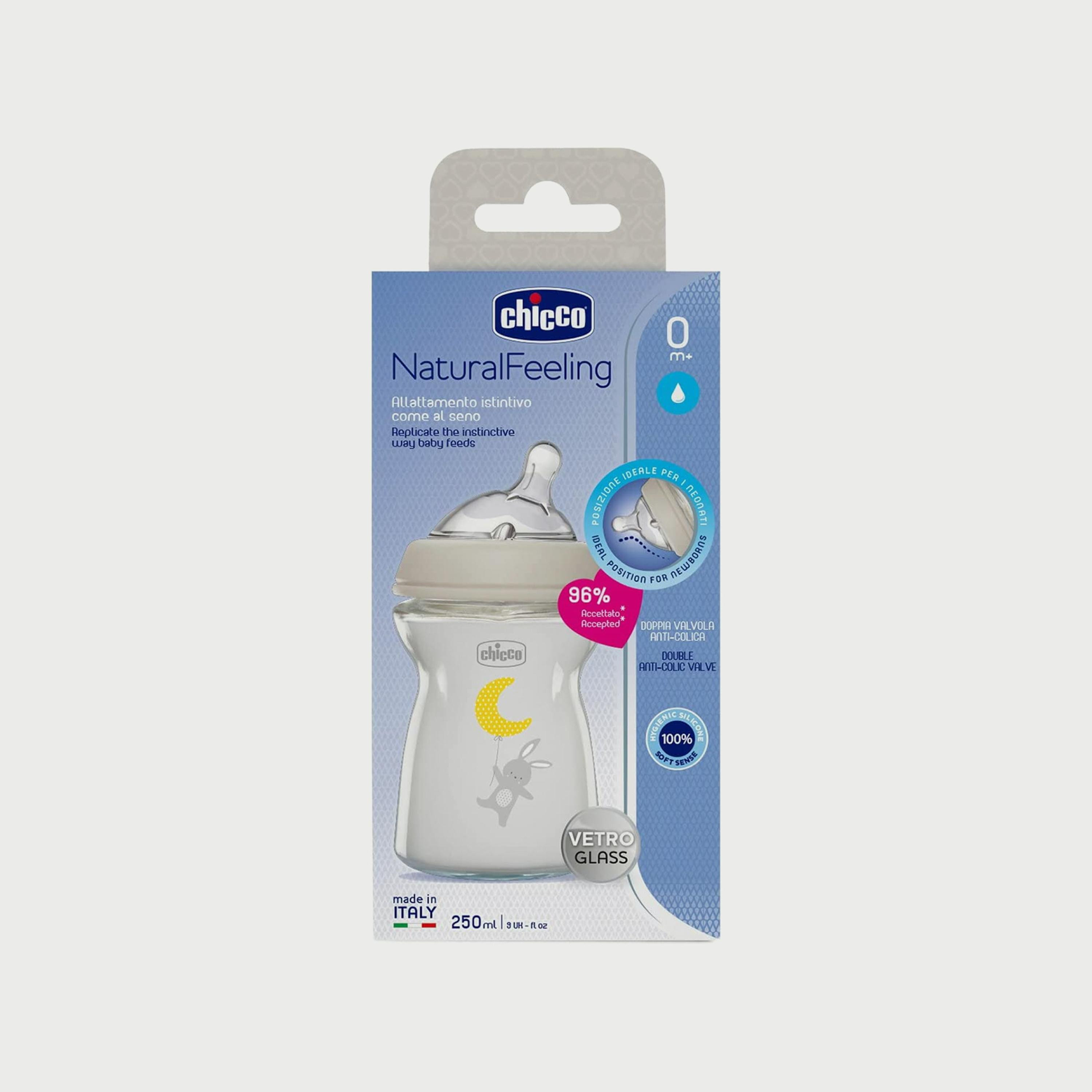 Chicco NaturalFeeling Slow Flow Silicone Glass Bottle, 250ml-baby-feeding-feedingbottles-bottlesandteats-image-4