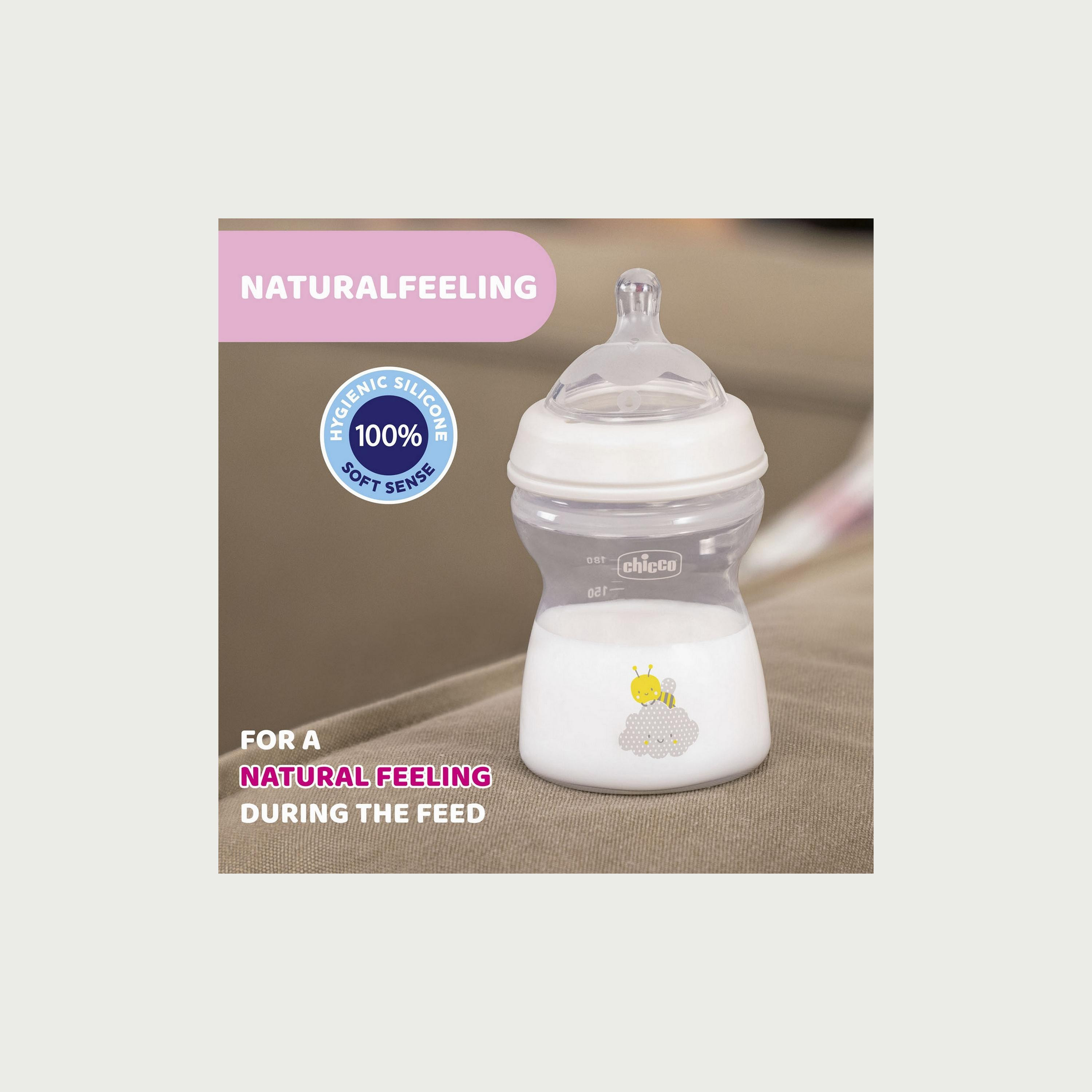 زجاجة سيليكون تدفق متوسط ناتشورال فييلنج من شيكو، 250مل-baby-feeding-feedingbottles-bottlesandteats-image-4