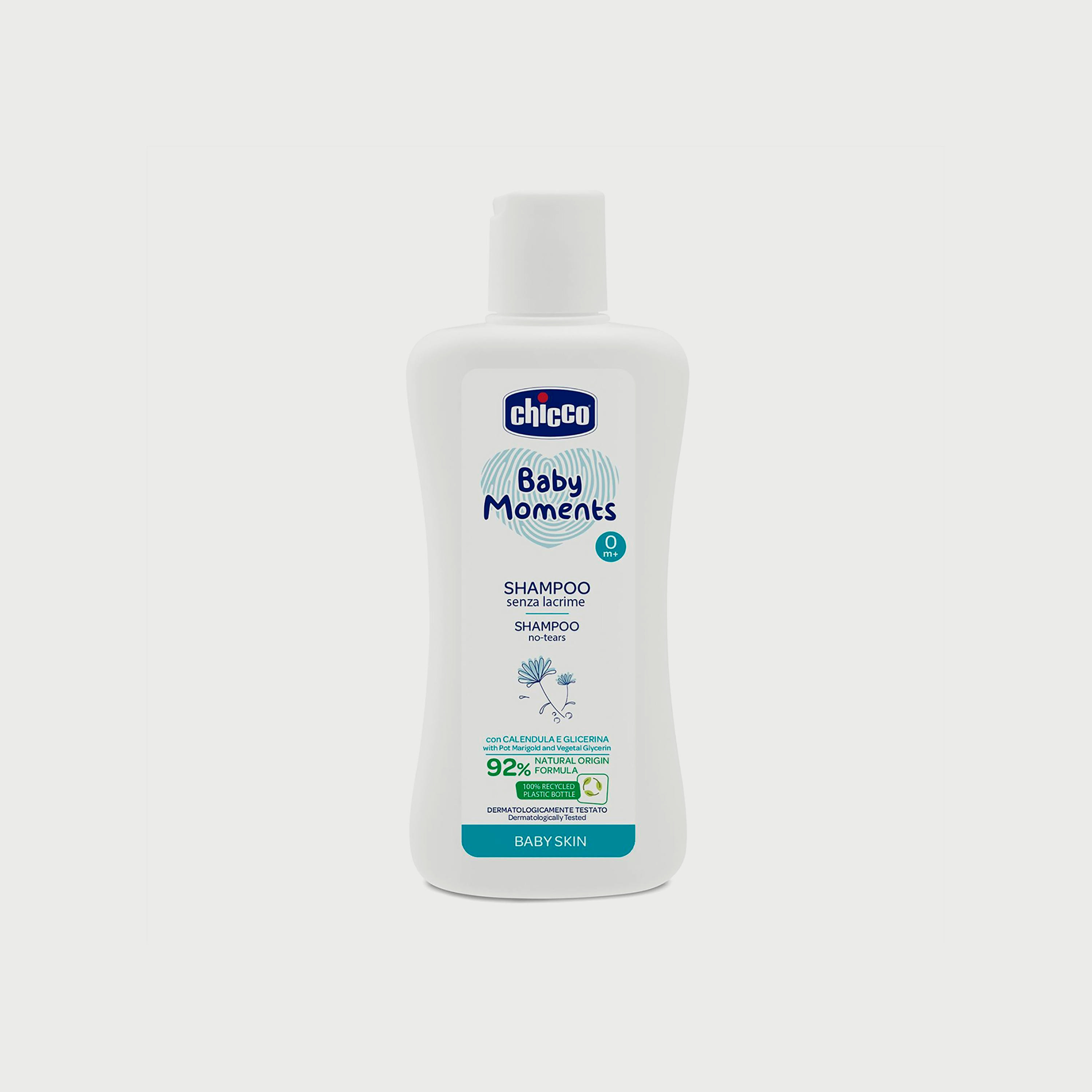 Chicco Baby Moments Shampoo No-Tears for Baby Skin, 200ml-baby-bathandcare-hairbodyskincare-shampooandconditioner-image-1