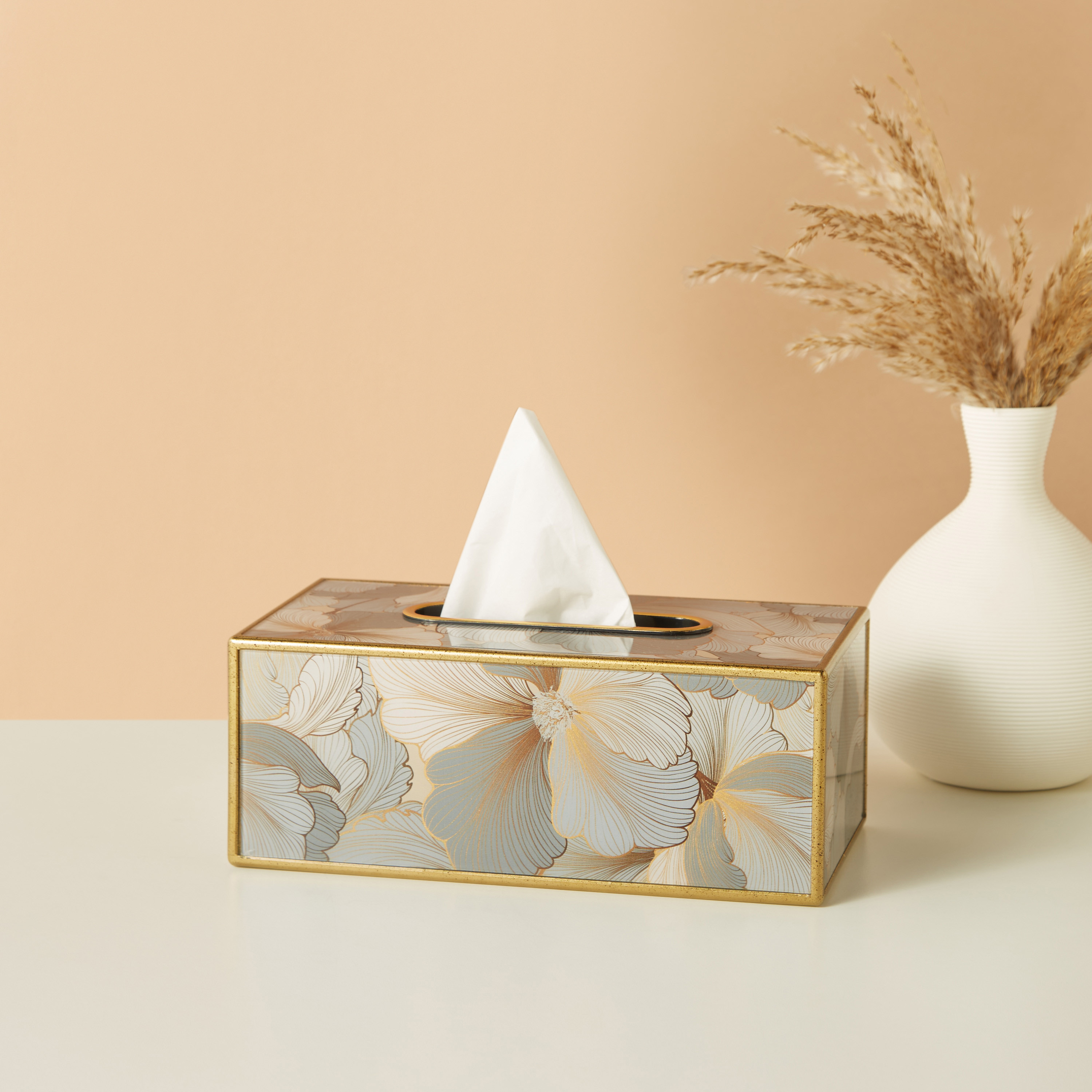 حامل مناديل بطبعات أزهار-household-decor-boxesandtrays-image-1
