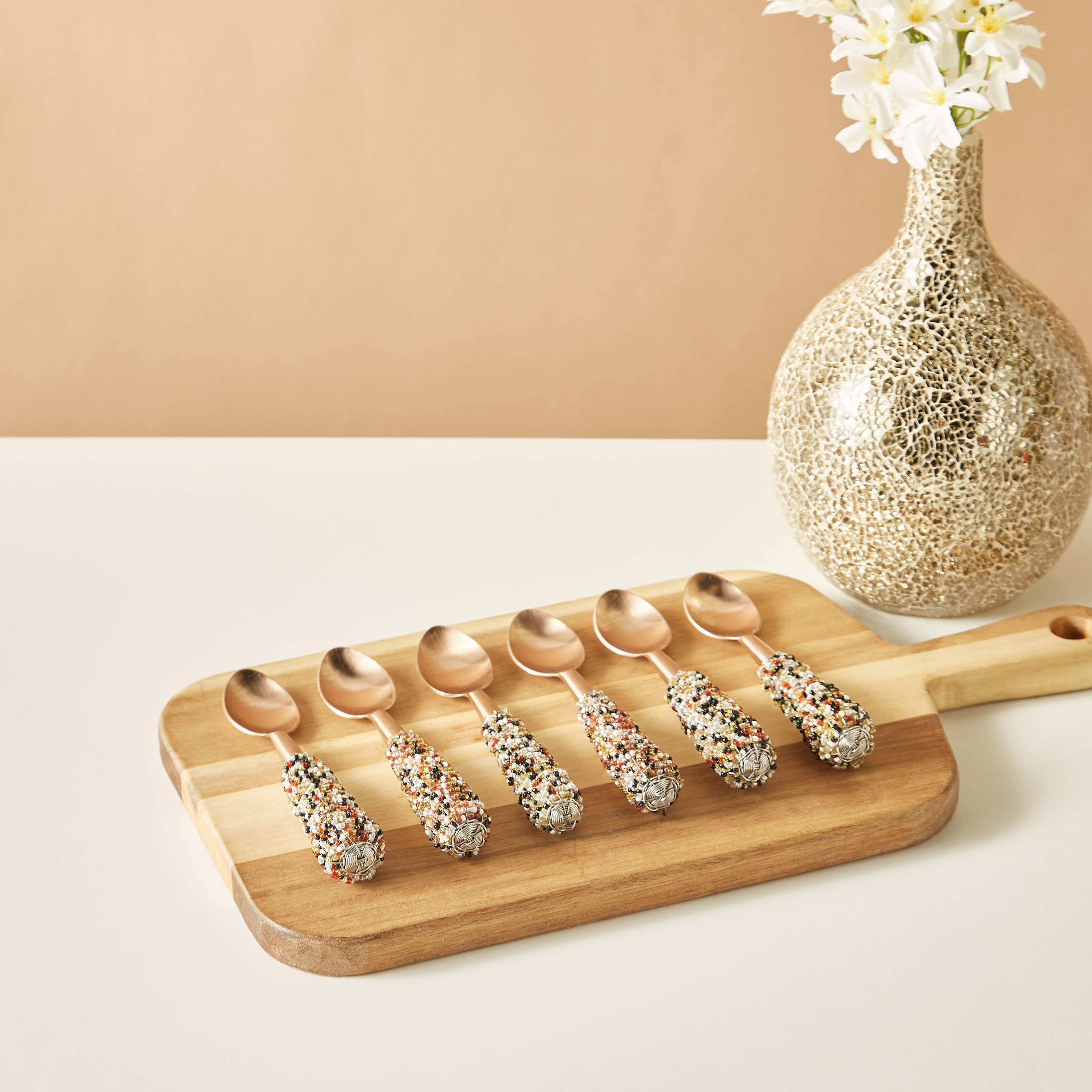 ملاعق ستانليس ستيل مزينة - طقم من 6 قطع-household-dining-cutlery-cutlerysets-image-1