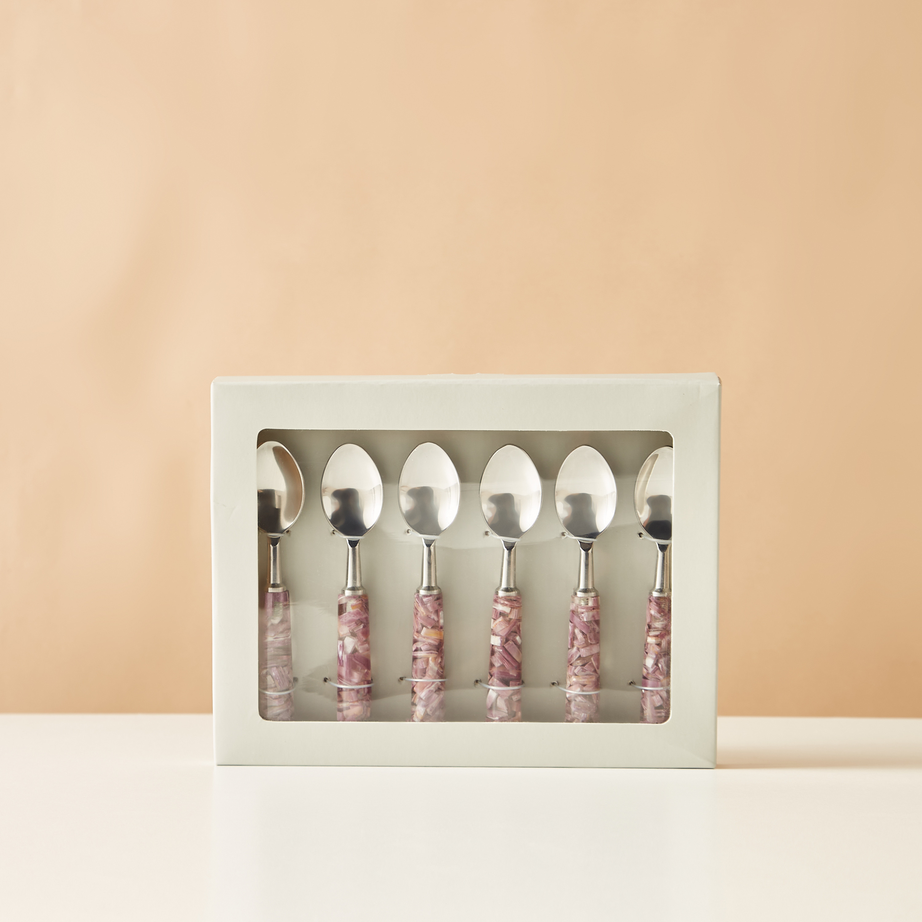 ملاعق ستانلس ستيل بطبعات رخامية - طقم 6 قطع-household-dining-cutlery-cutlerysets-image-5