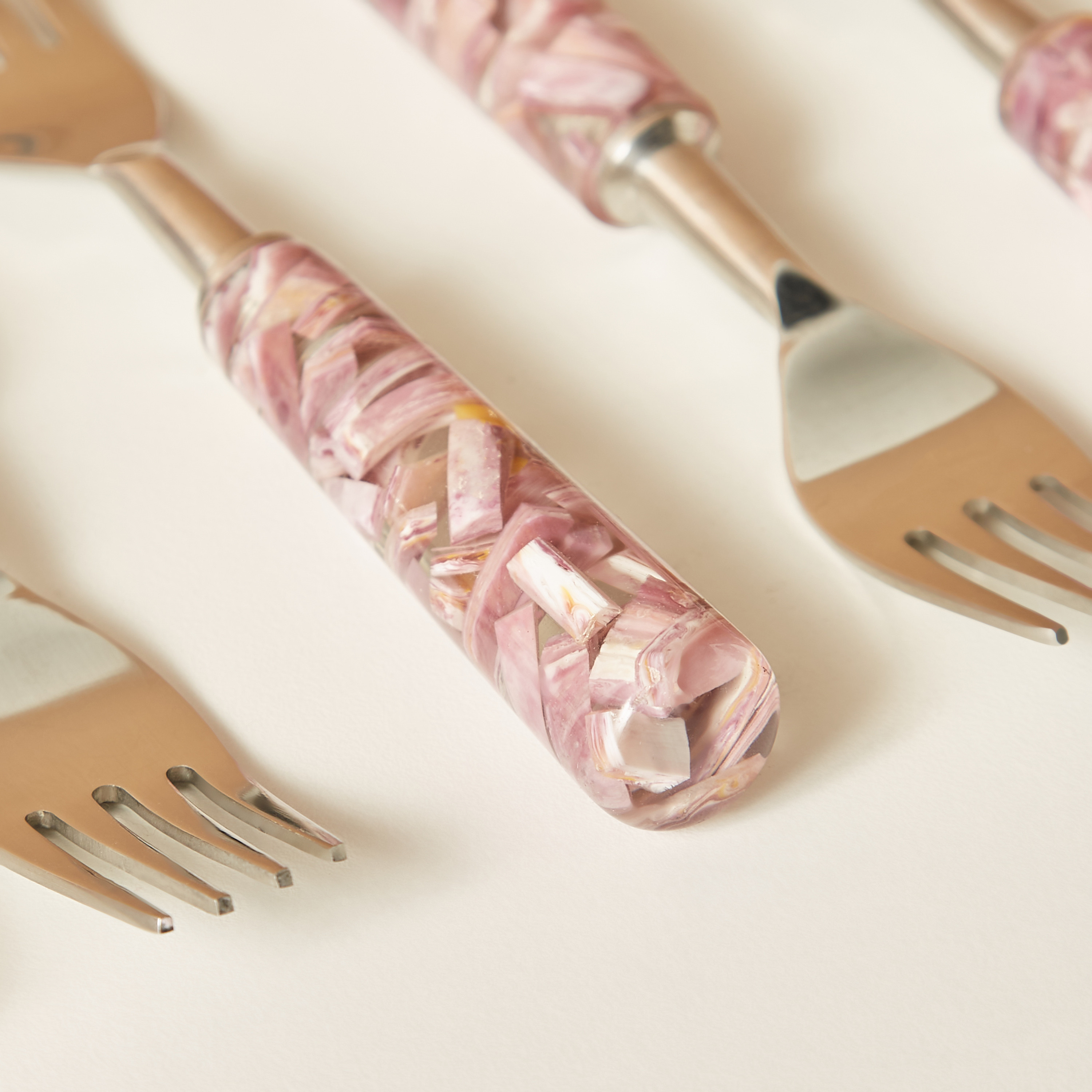 شوك ستانلس ستيل بطبعات رخامية - طقم 6 قطع-household-dining-cutlery-cutlerysets-image-3