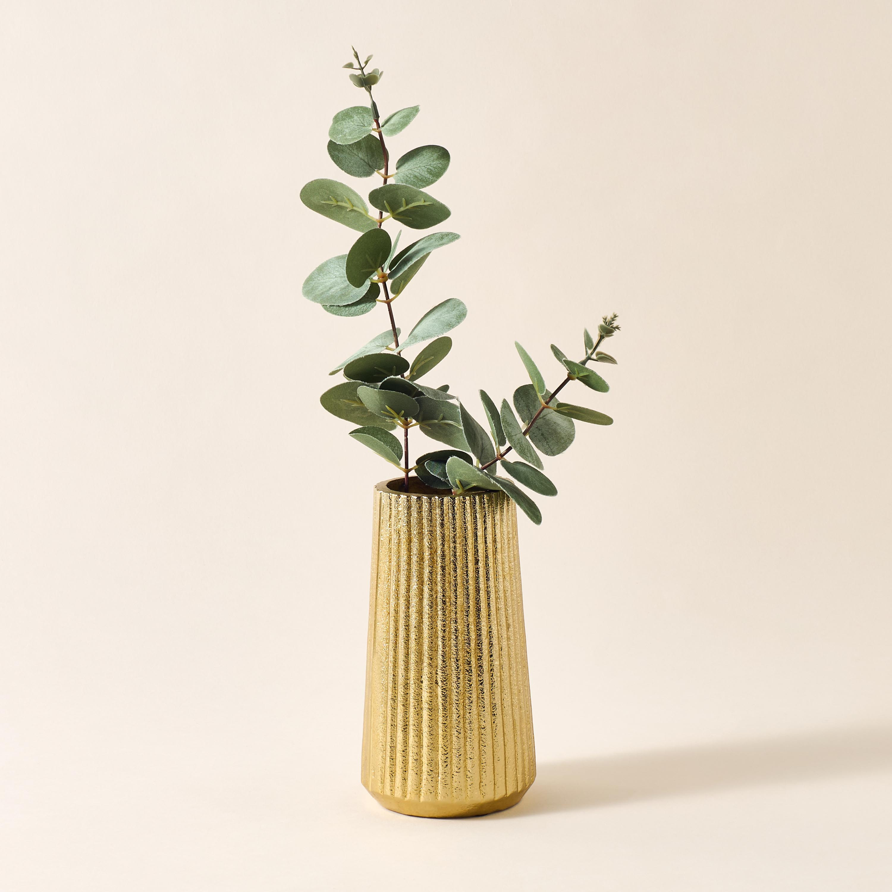 Ribbed Aluminium Vase -  9x9x16 cms-household-decor-vasesandbowls-image-4